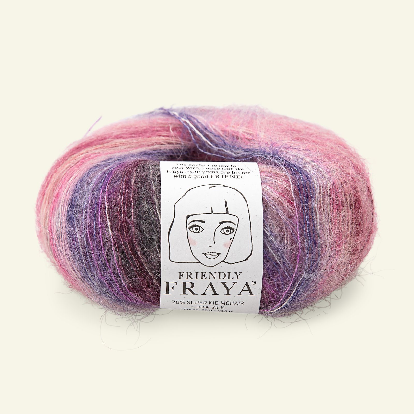 FRAYA, silk mohair yarn "Friendly", purple mix 90000100_pack