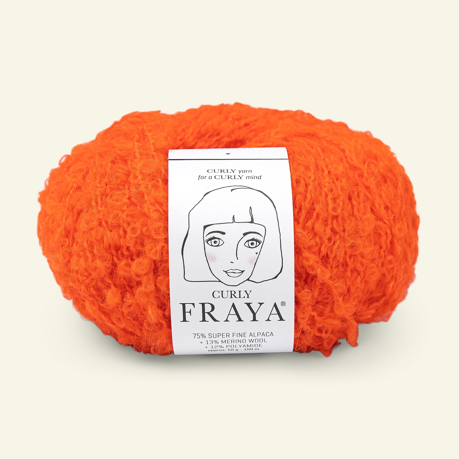 FRAYA, struktur uldgarn "Curly", lys orange 90000170_pack