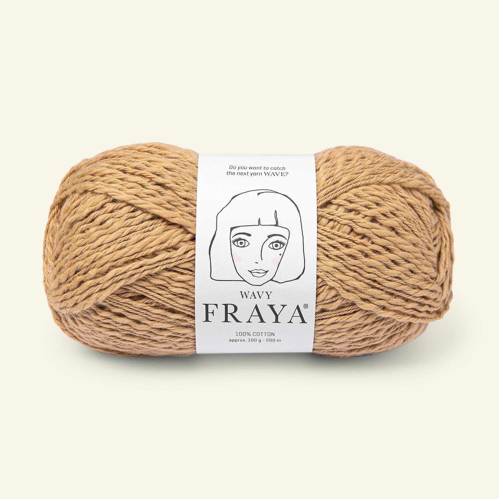 FRAYA, textured cotton yarn "Wavy", camel 90000198_pack