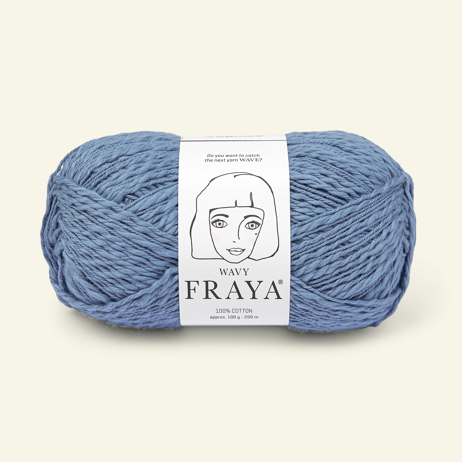 FRAYA, textured cotton yarn "Wavy", dusty blue 90000199_pack