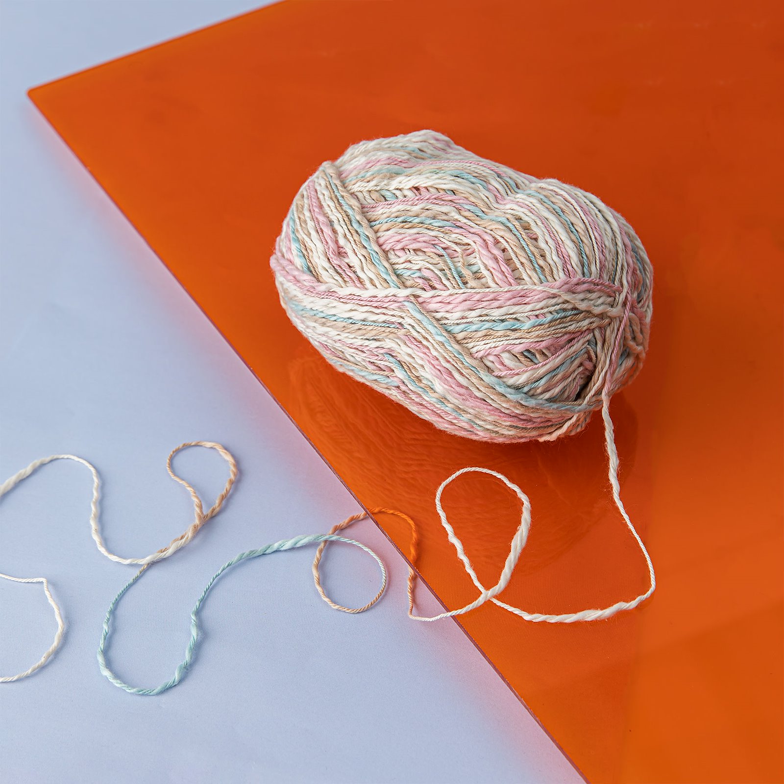 FRAYA, textured cotton yarn "Wavy", light mint-pink mix 90000202_sskit_c