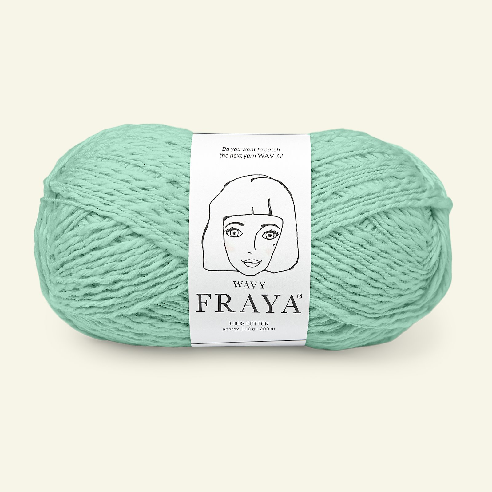 FRAYA, textured cotton yarn "Wavy", mint green 90000938_pack