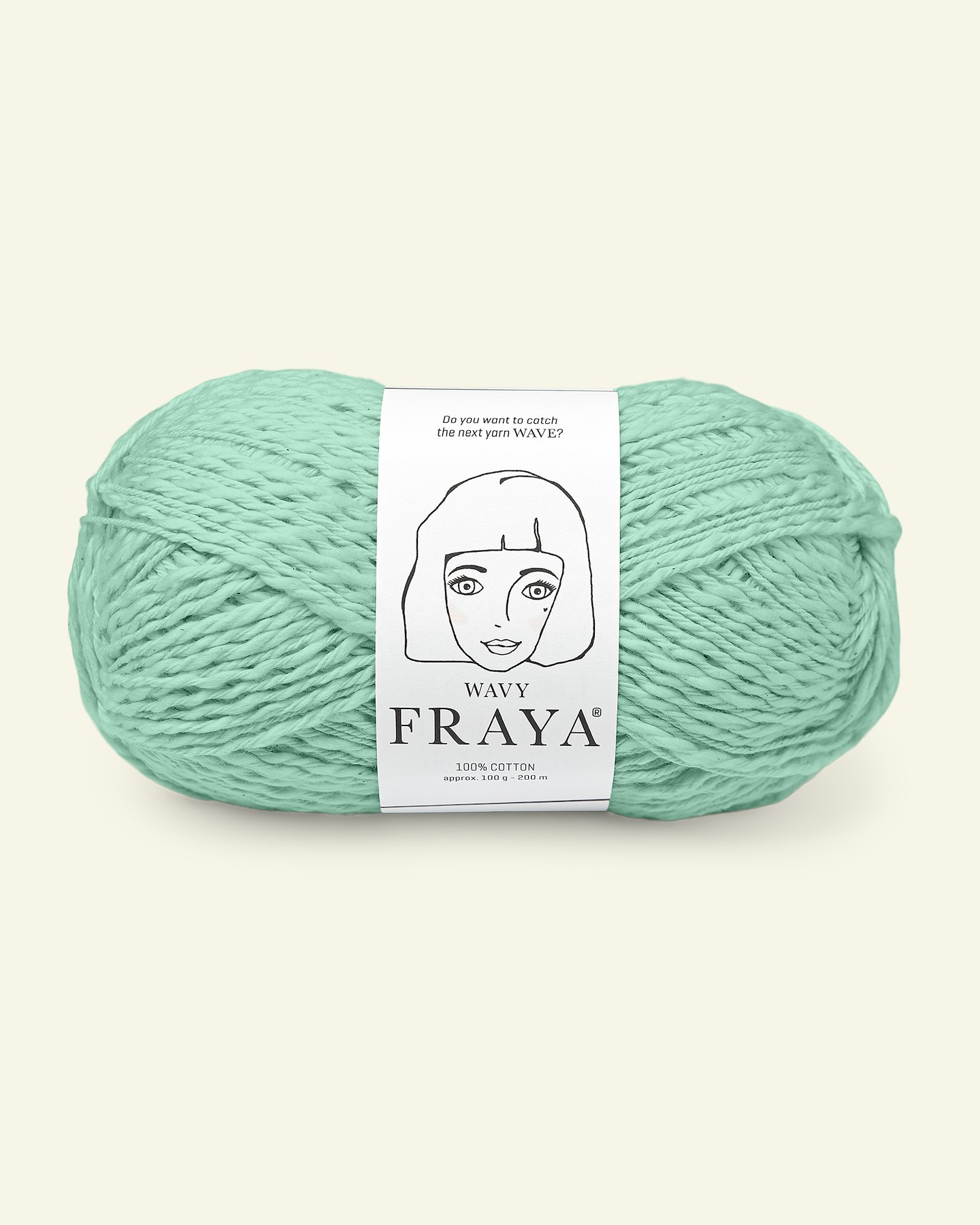 FRAYA, textured cotton yarn "Wavy", mint green 90000938_pack