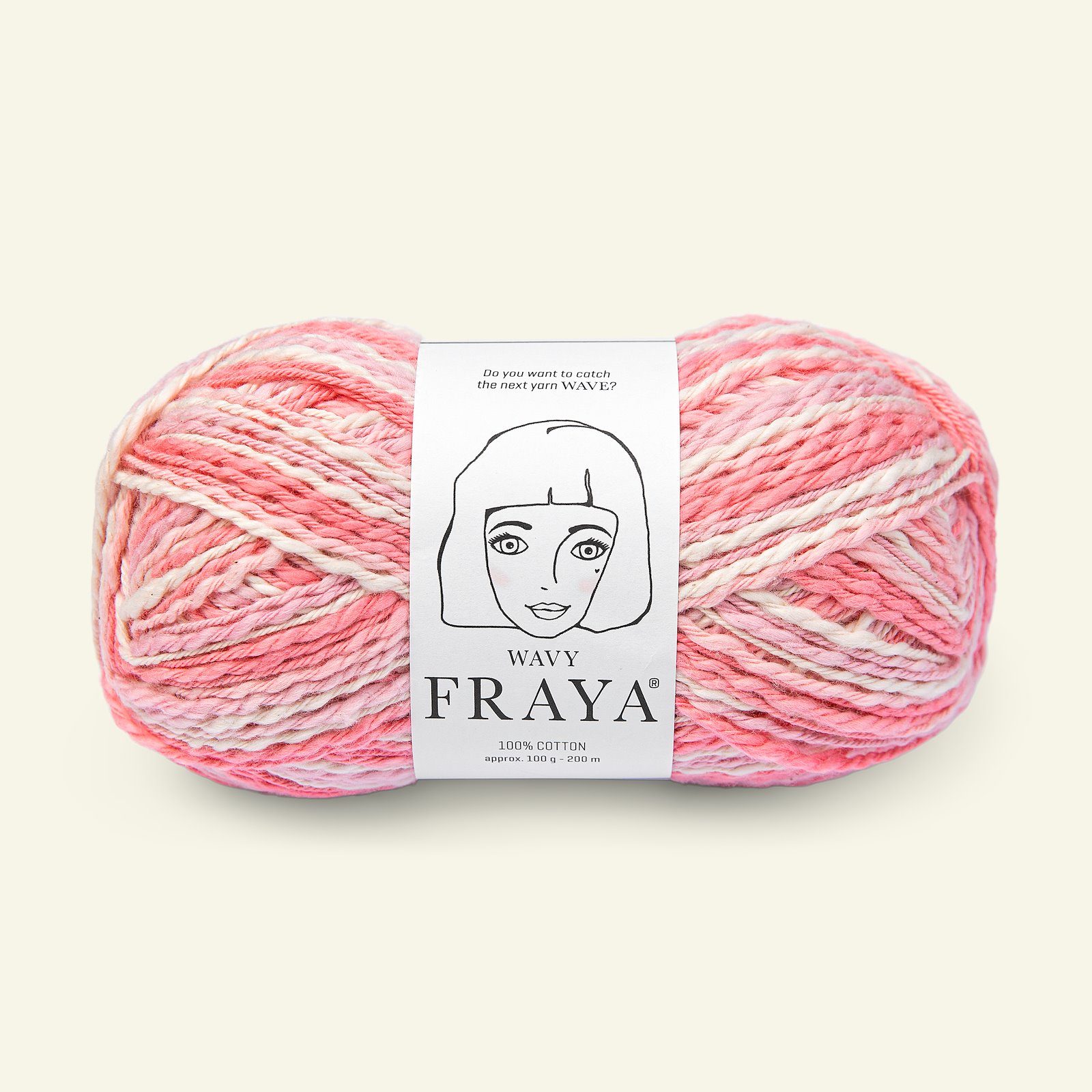 FRAYA, textured cotton yarn "Wavy", pink mix 90000203_pack