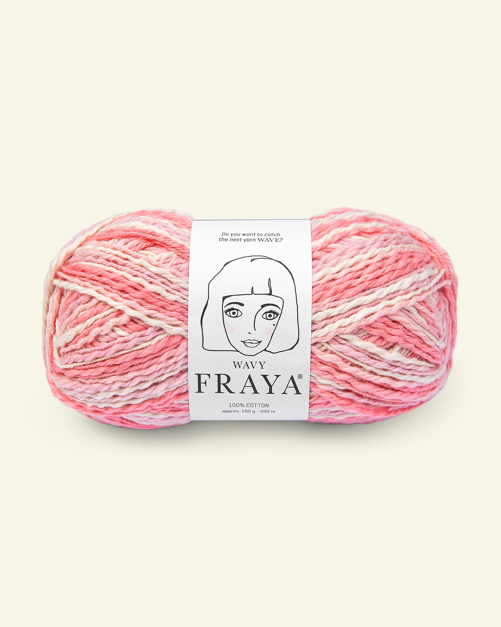 FRAYA, textured cotton yarn "Wavy", pink mix 90000203_pack