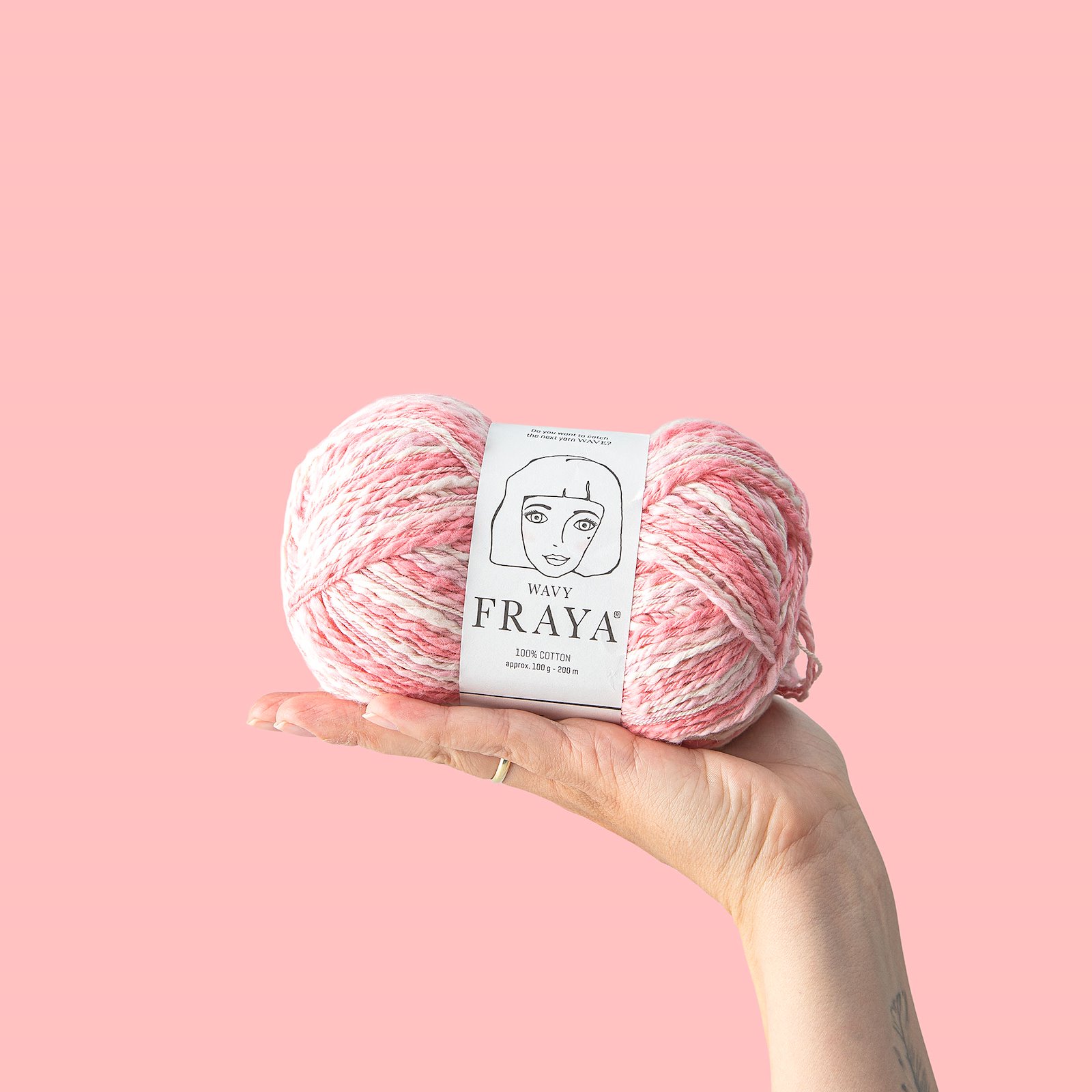 FRAYA, textured cotton yarn "Wavy", pink mix 90000203_sskit_c