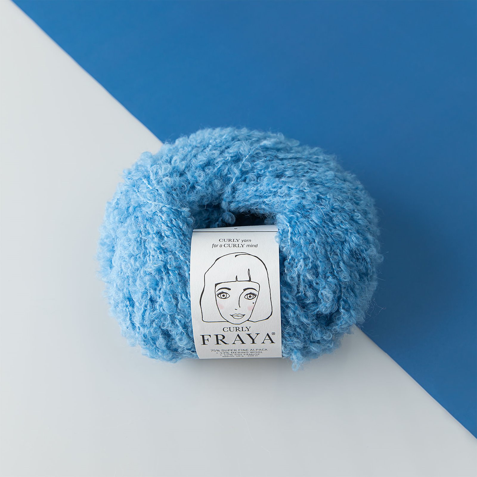 FRAYA, textured wool yarn "Curly", bright blue 90000168_sskit_b