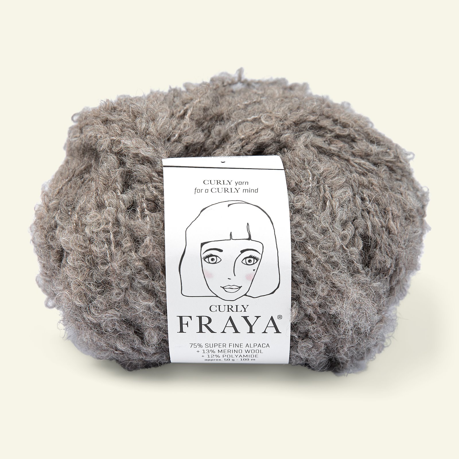 FRAYA, textured wool yarn "Curly", grey melange 90000165_pack