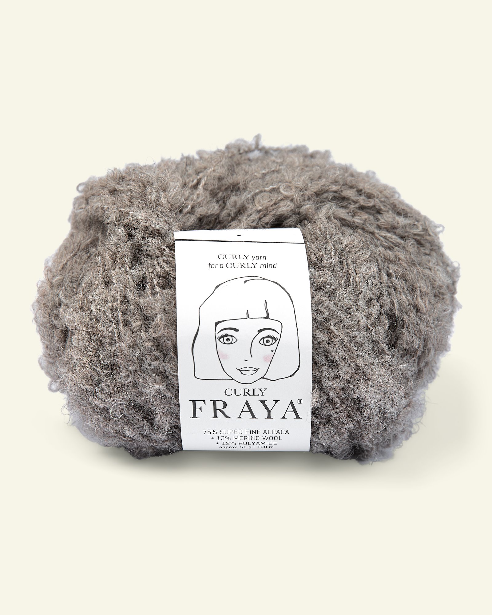 FRAYA, textured wool yarn "Curly", grey melange 90000165_pack