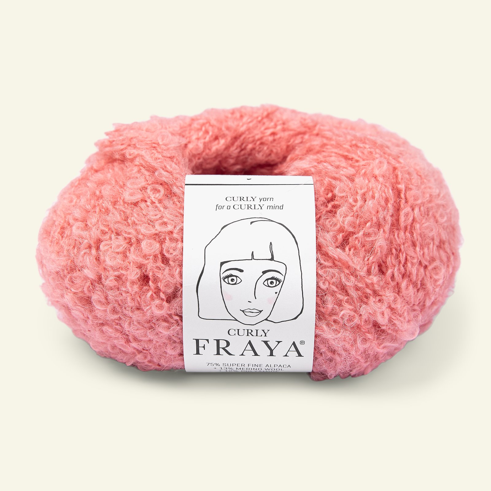 FRAYA, textured wool yarn "Curly", rose 90000169_pack