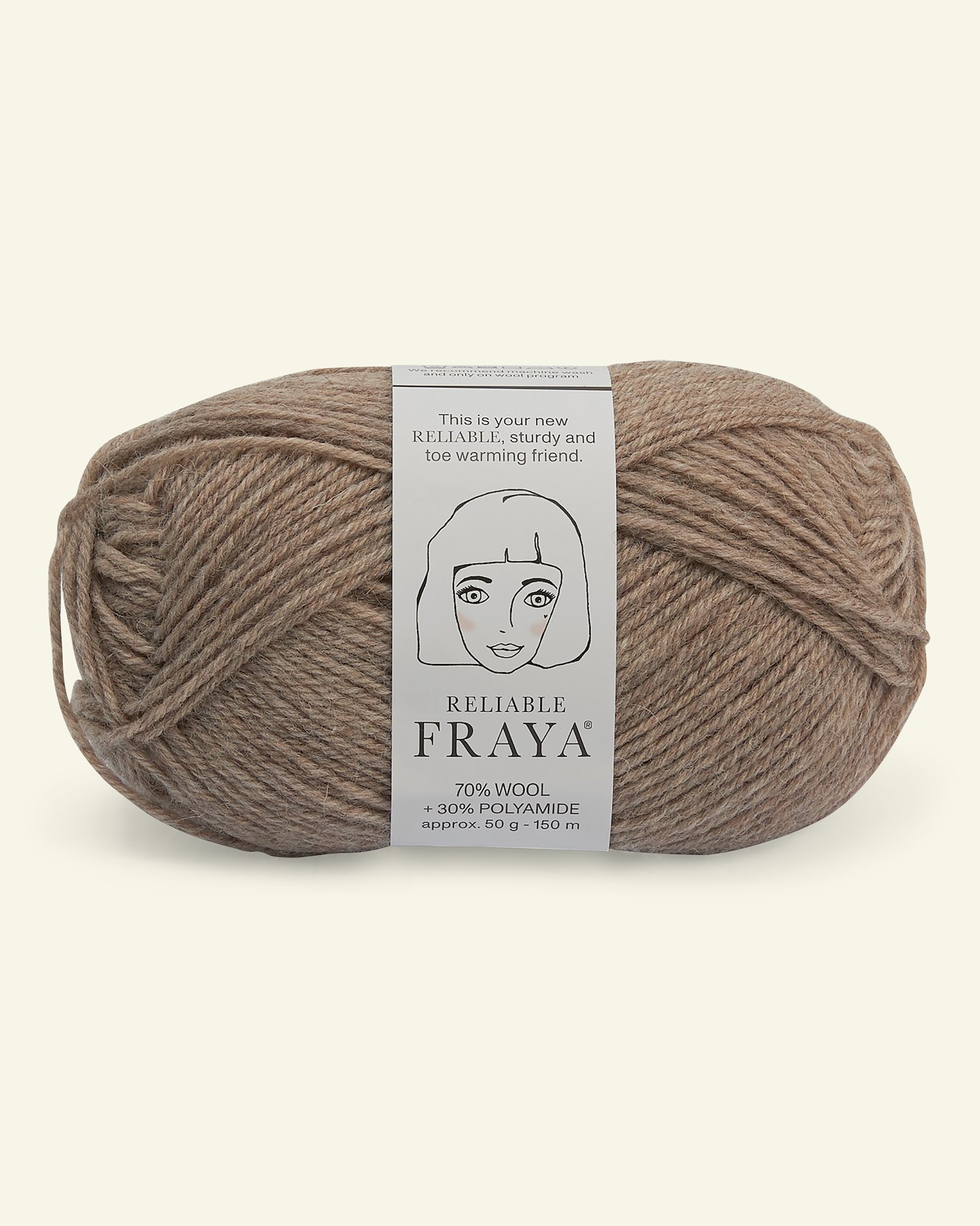 FRAYA, ullgarn "Reliable", beige melerad 90001183_pack