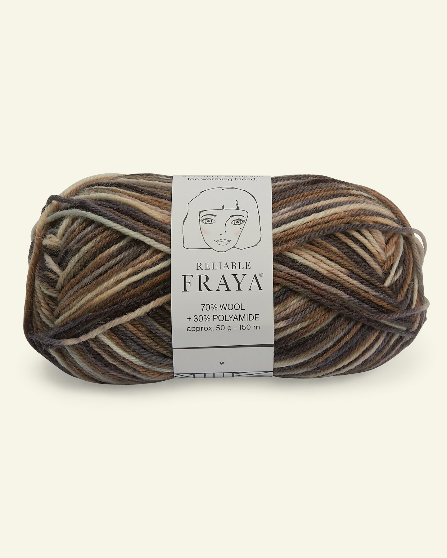 FRAYA, ullgarn "Reliable", brun/beige mix frg. 90001192_pack