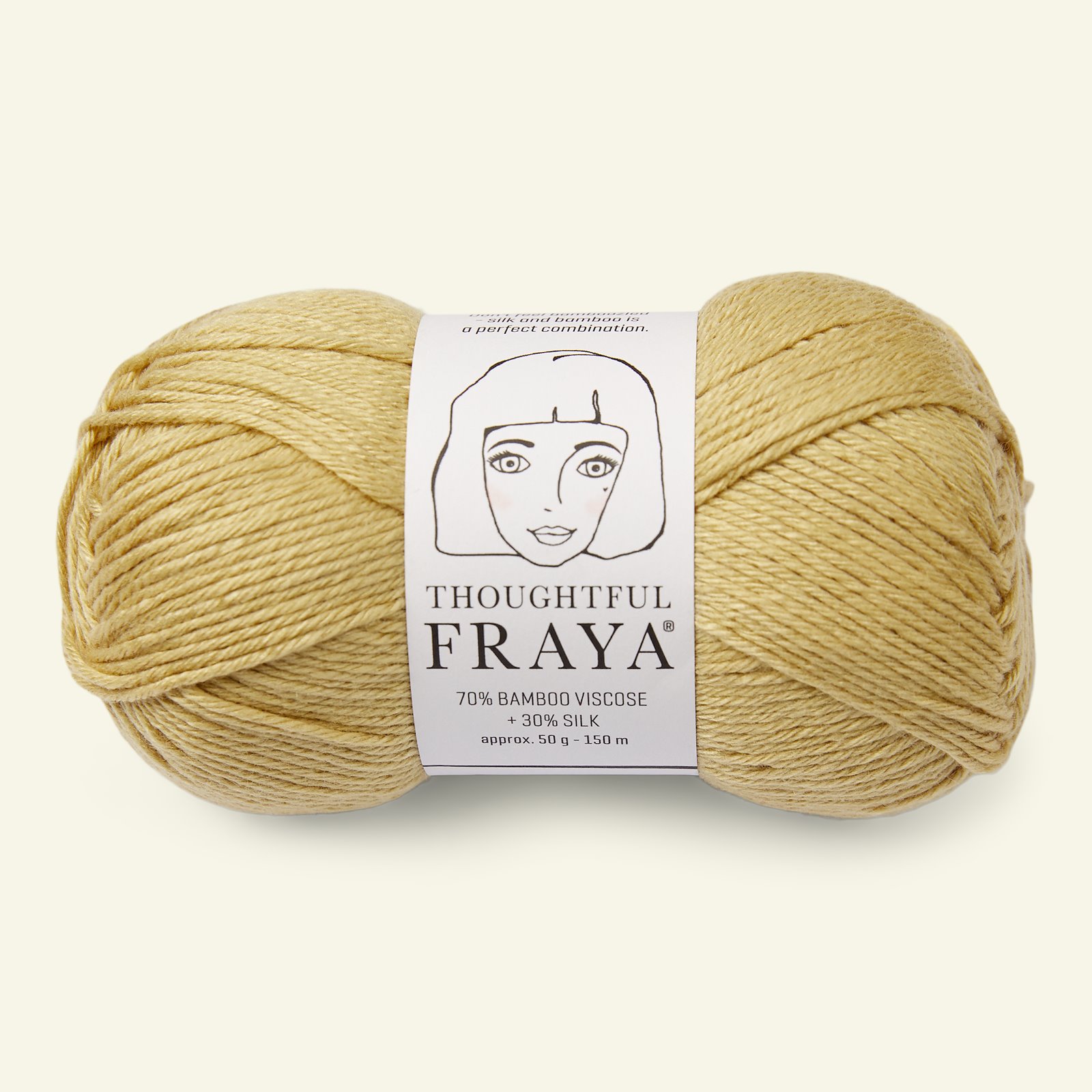 FRAYA, viscose bamboo silk yarn "Thoughtful", light olive yellow 90000186_pack