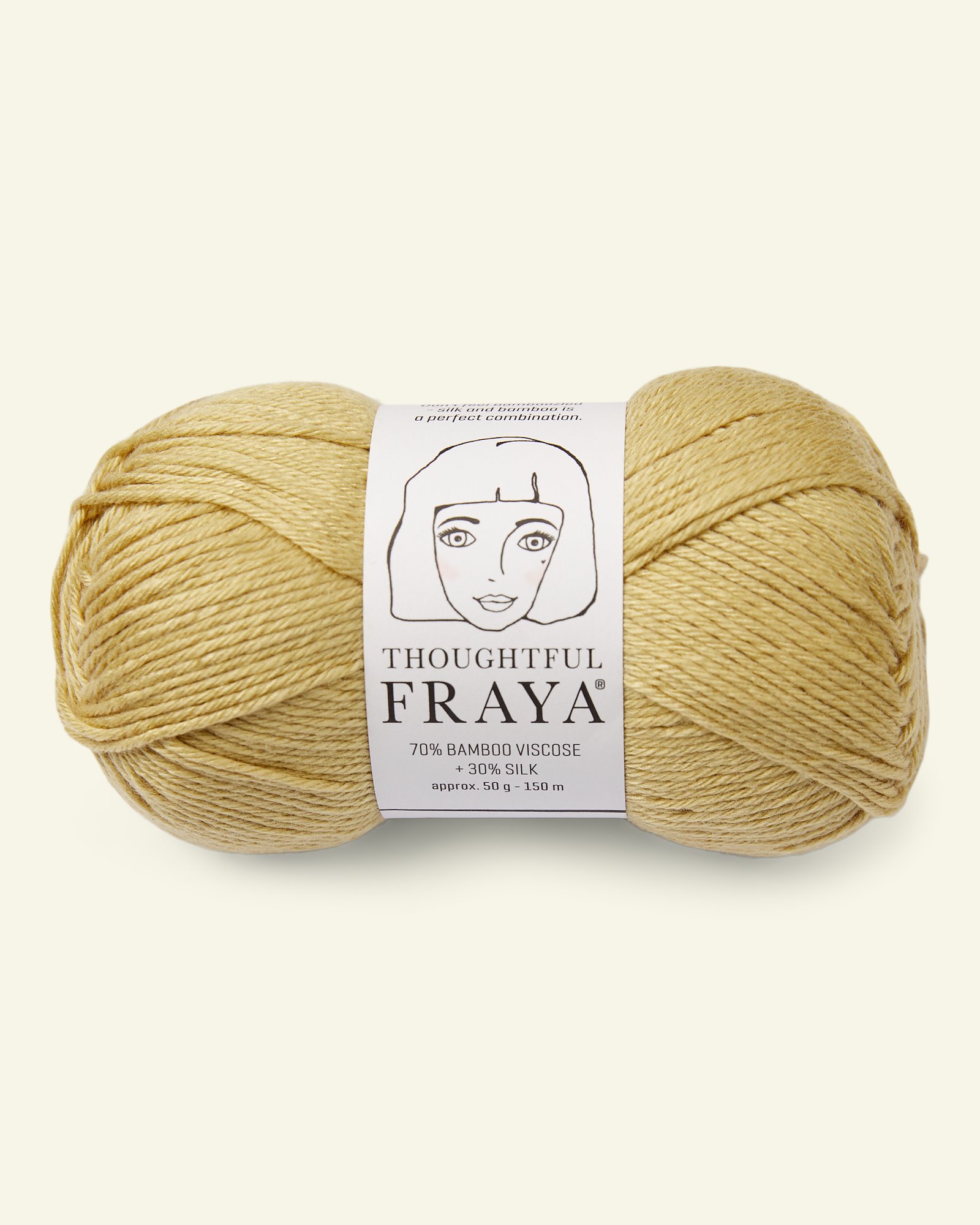 FRAYA, viscose bamboo silk yarn "Thoughtful", light olive yellow 90000186_pack