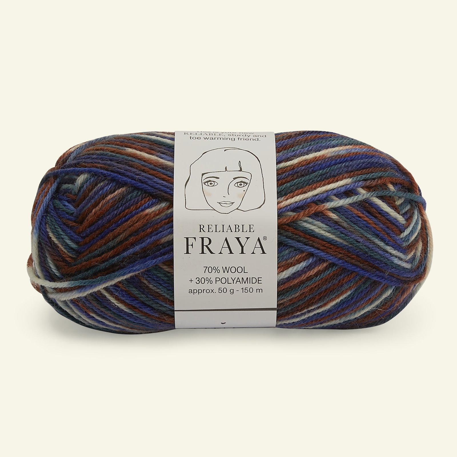 FRAYA, Wolle "Reliable", blau braun mix 90001198_pack