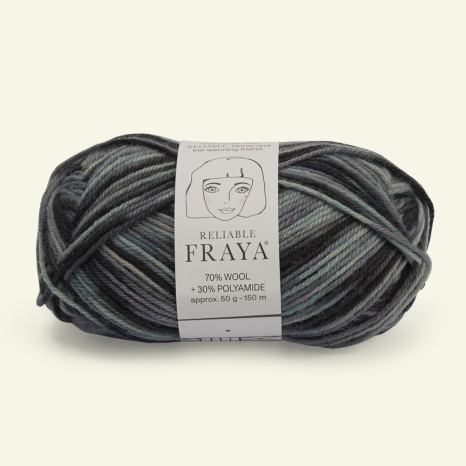 FRAYA, Wolle "Reliable",  grau schwarz mix 90001203_pack