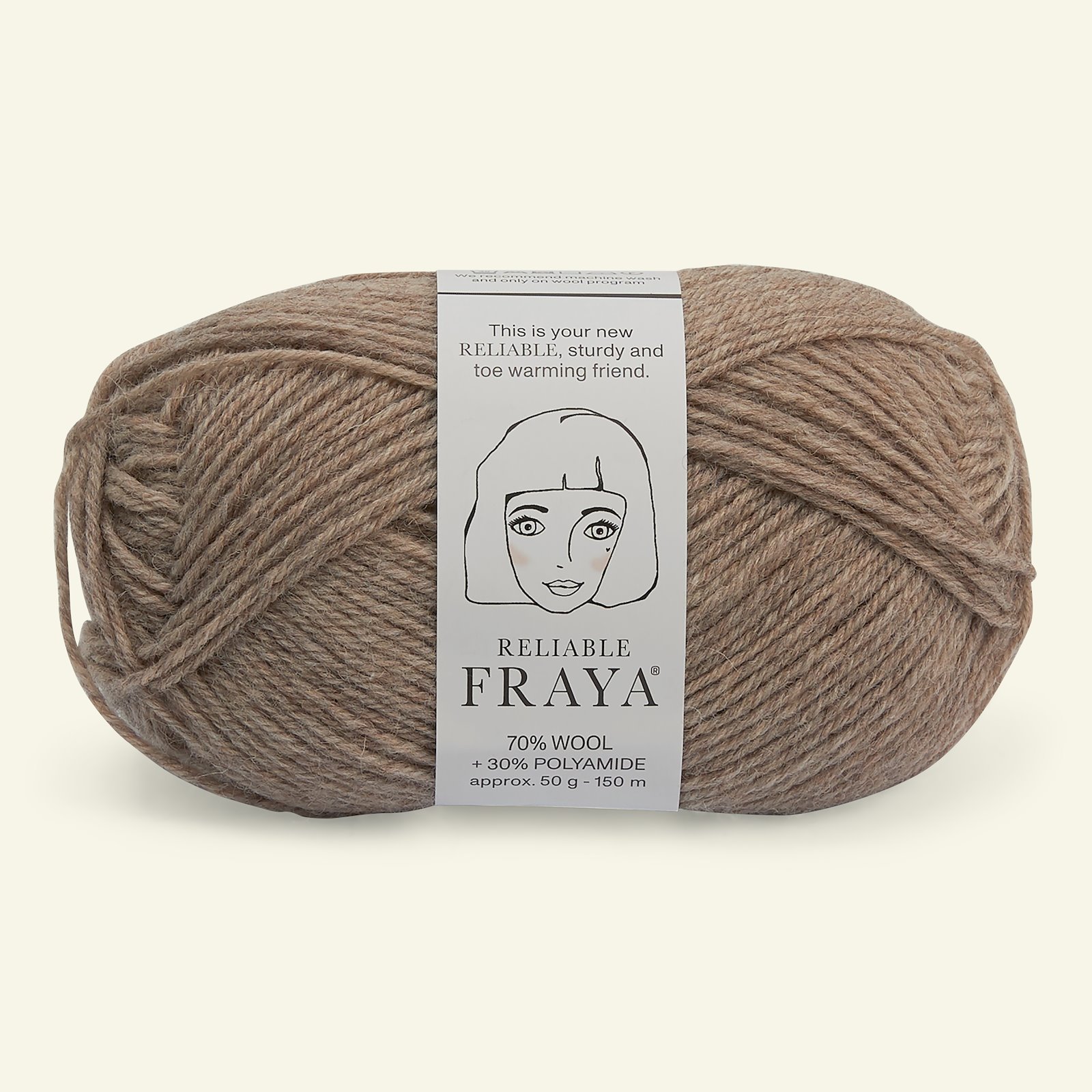 FRAYA, wool yarn "Reliable", beige melange  90001183_pack
