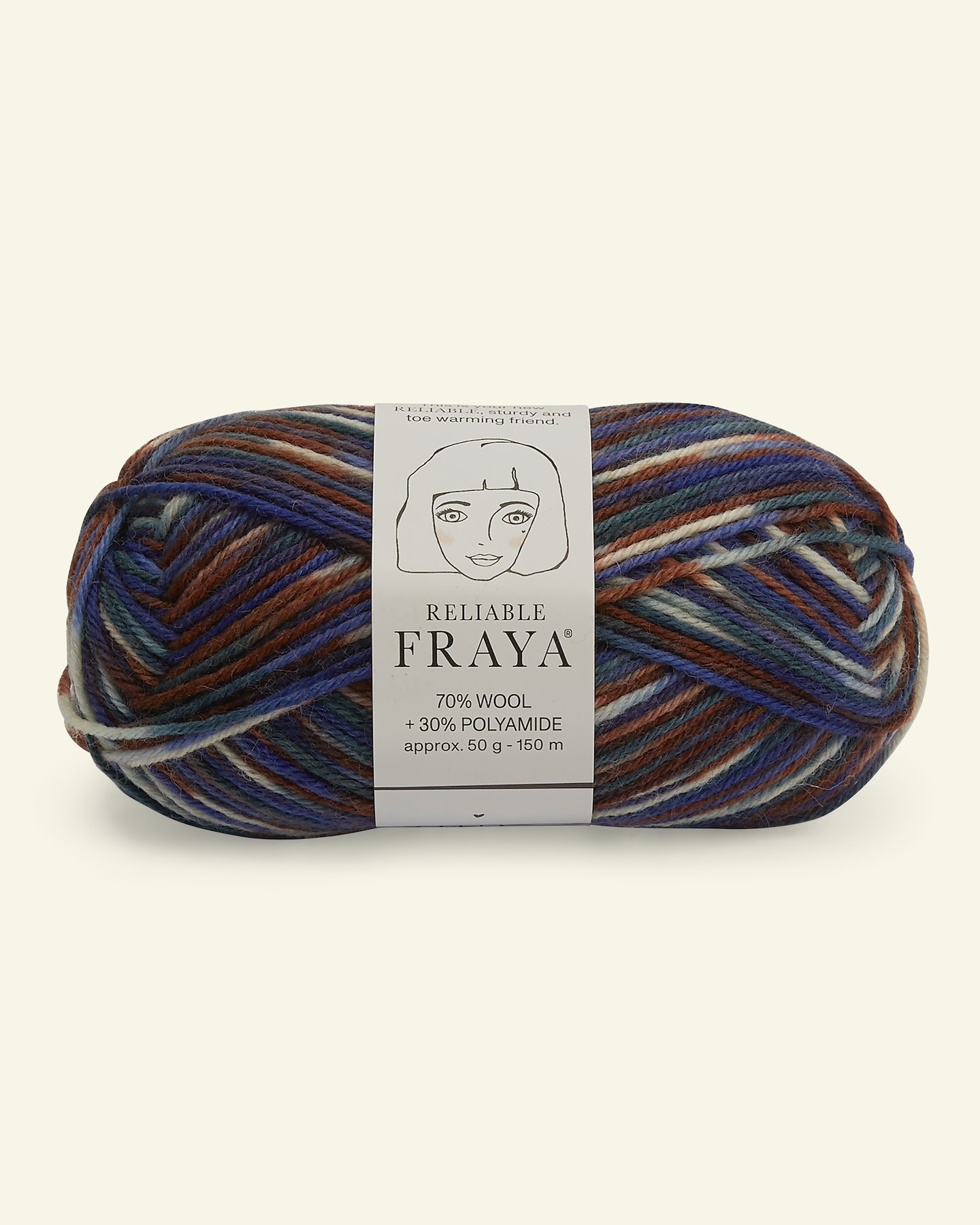 FRAYA, wool yarn "Reliable", blue/brown mix col. 90001198_pack