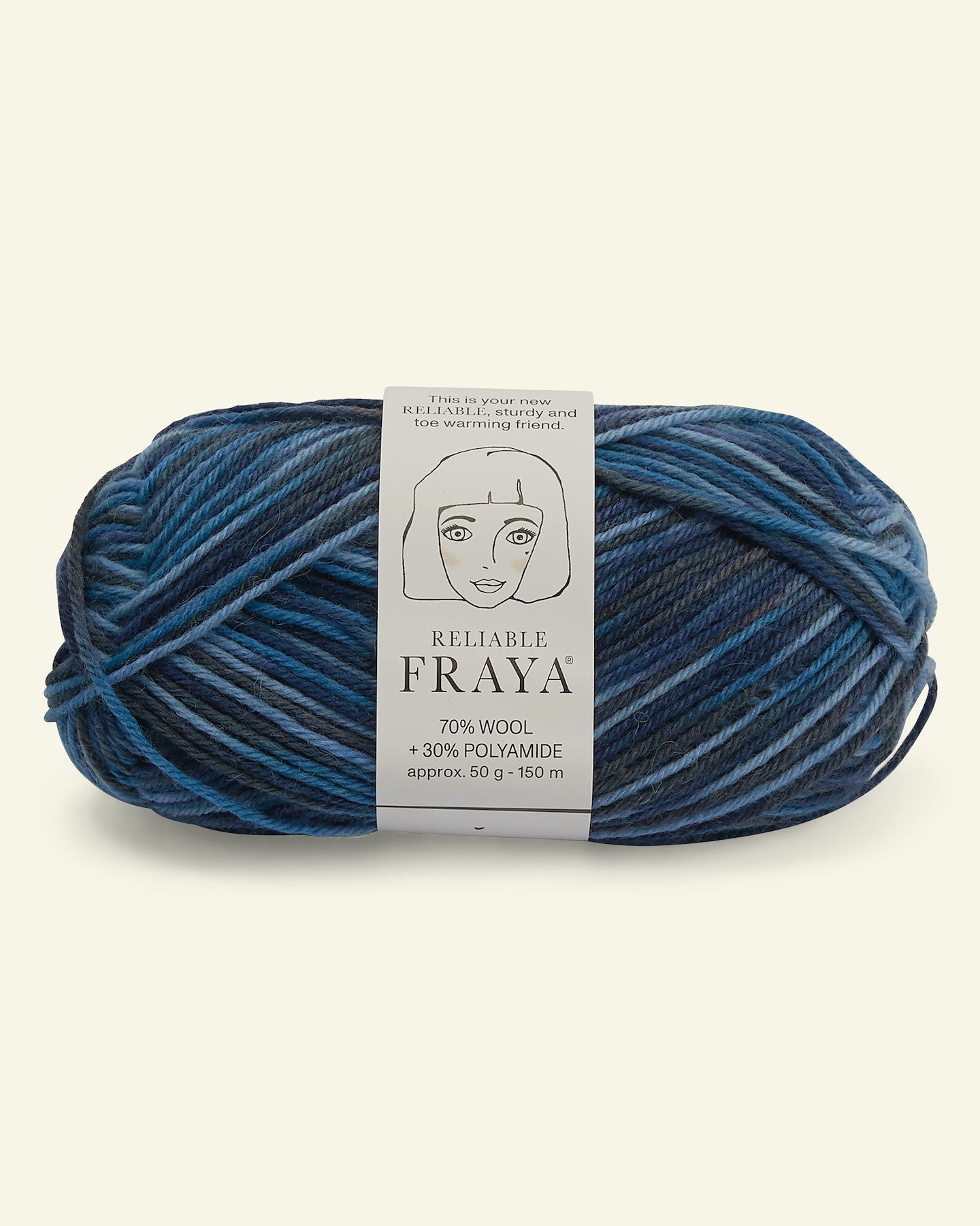 FRAYA, wool yarn "Reliable", blue/navy mix col. 90001197_pack