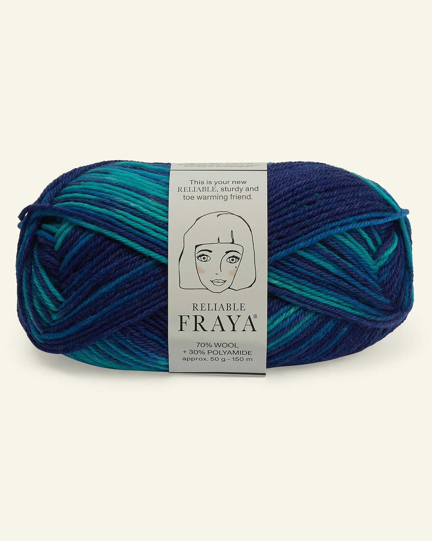 FRAYA, wool yarn "Reliable", blue/turquoise mix col.  90001196_pack