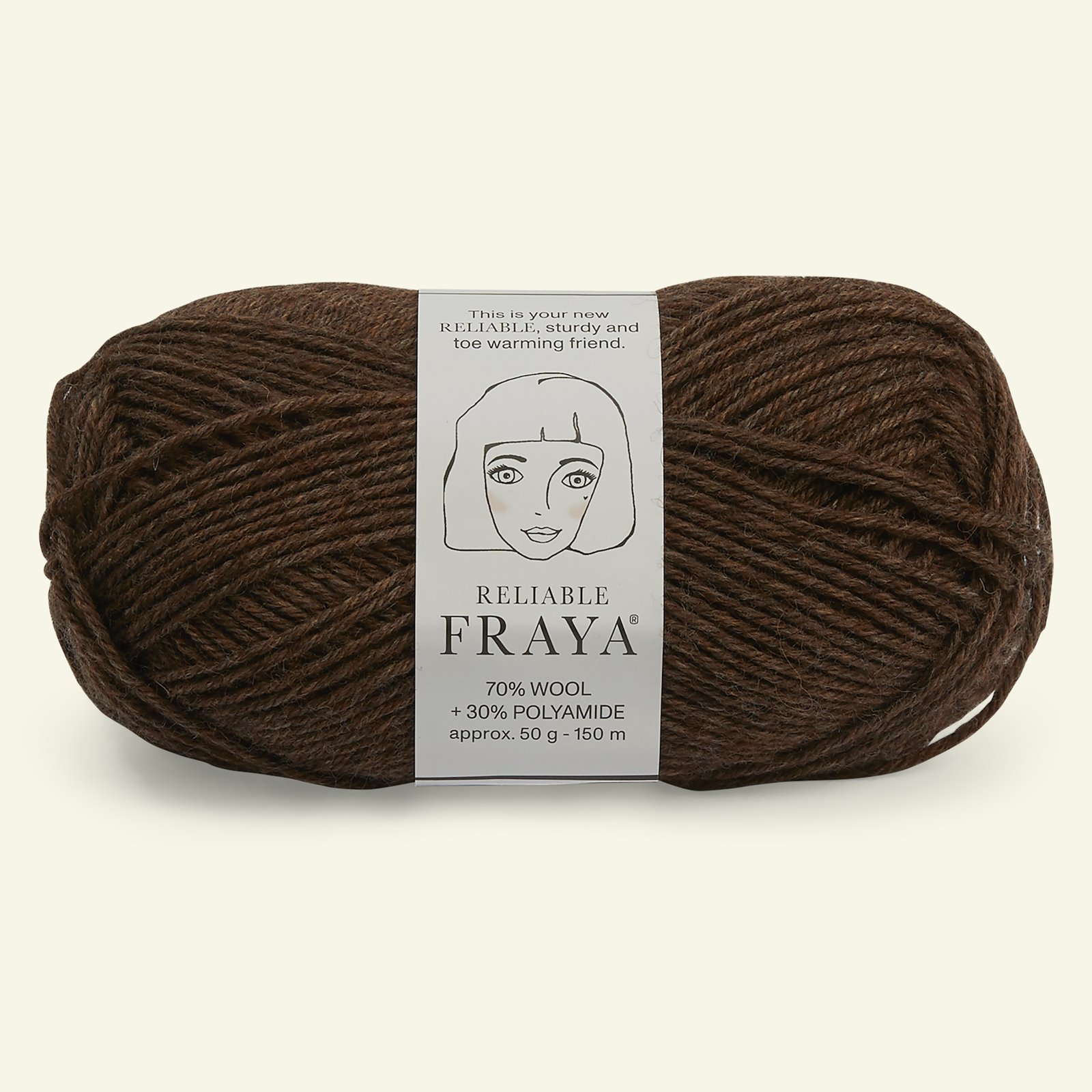 FRAYA, wool yarn "Reliable", brown melange  90001185_pack