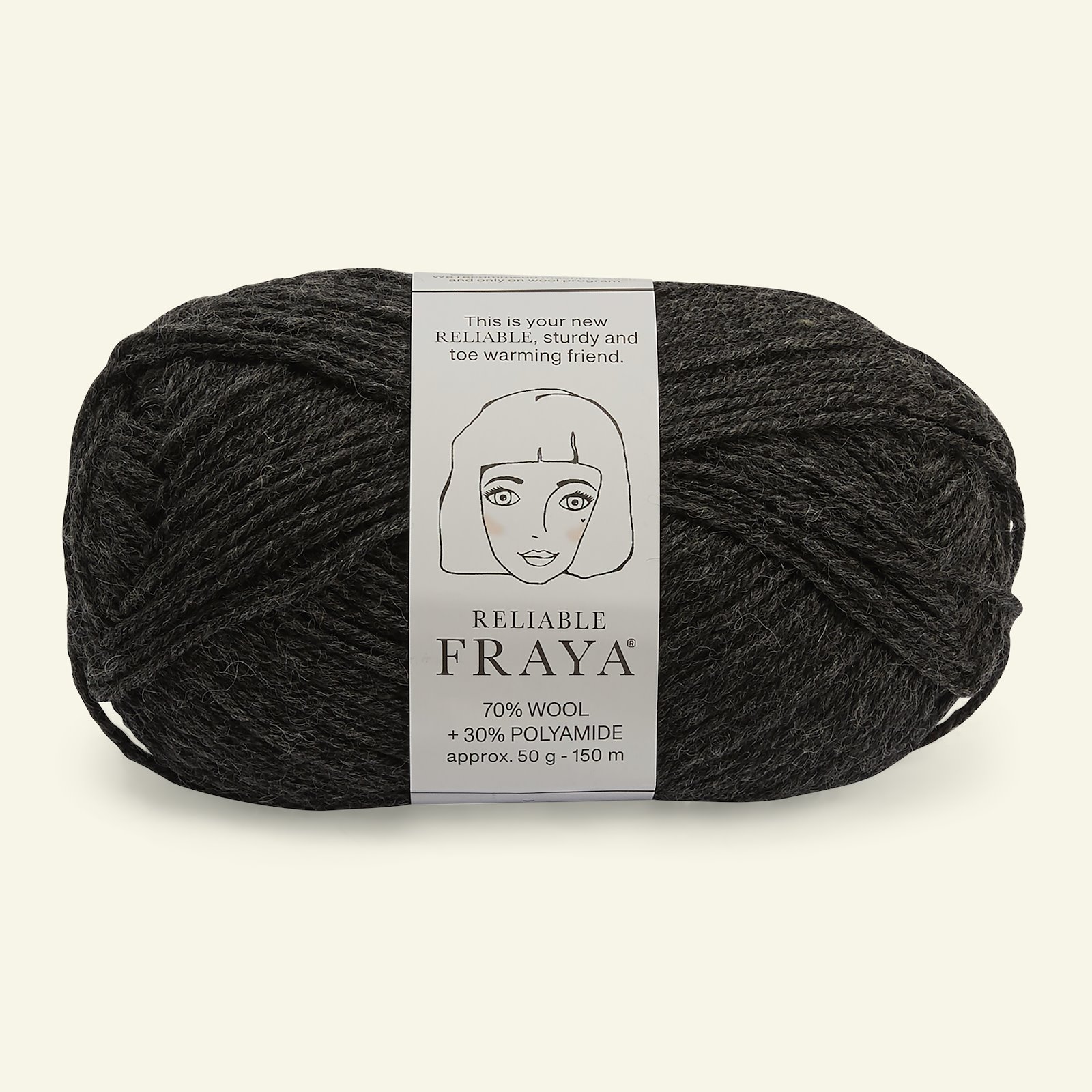 FRAYA, wool yarn "Reliable", dark grey melange  90001190_pack