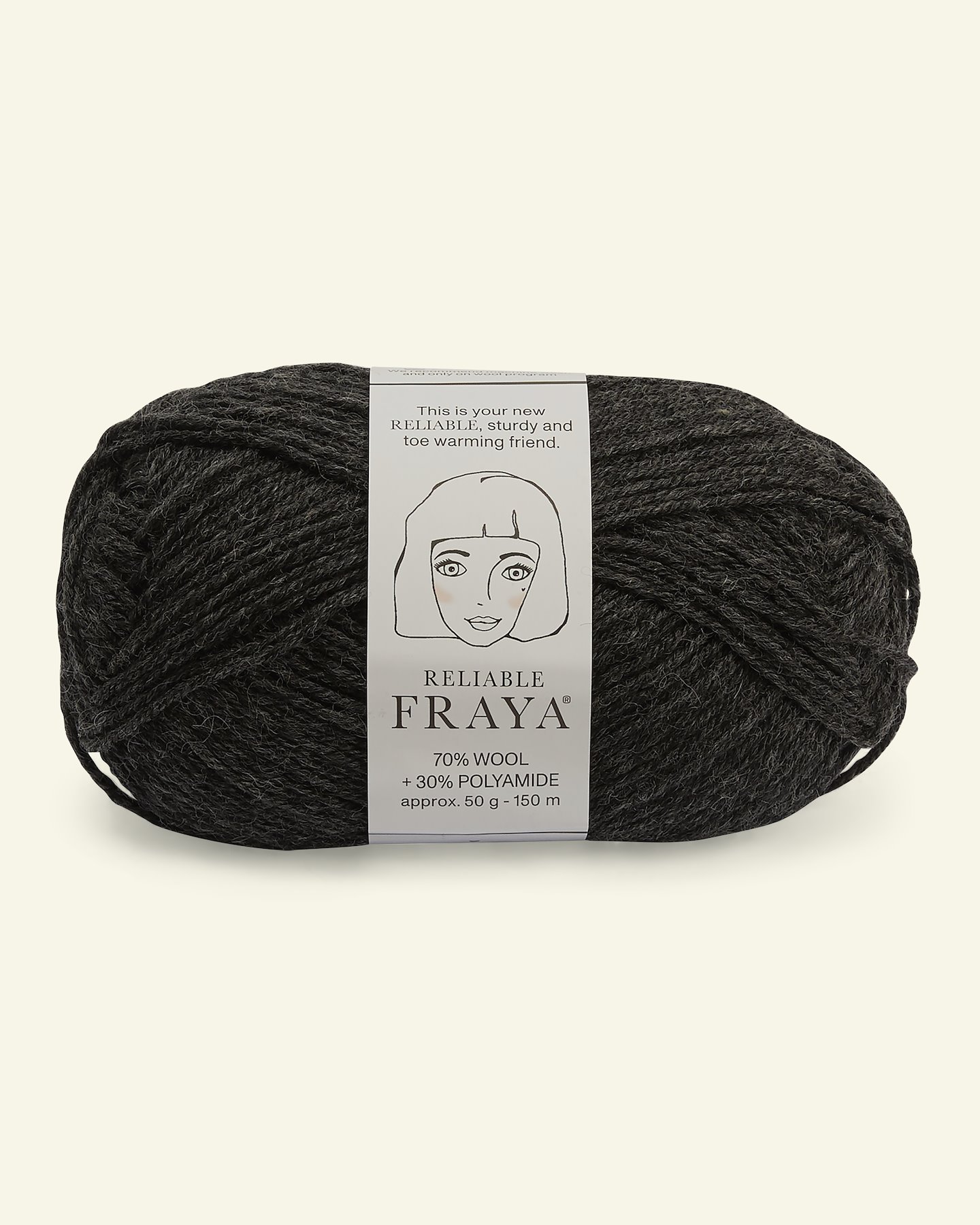FRAYA, wool yarn "Reliable", dark grey melange  90001190_pack