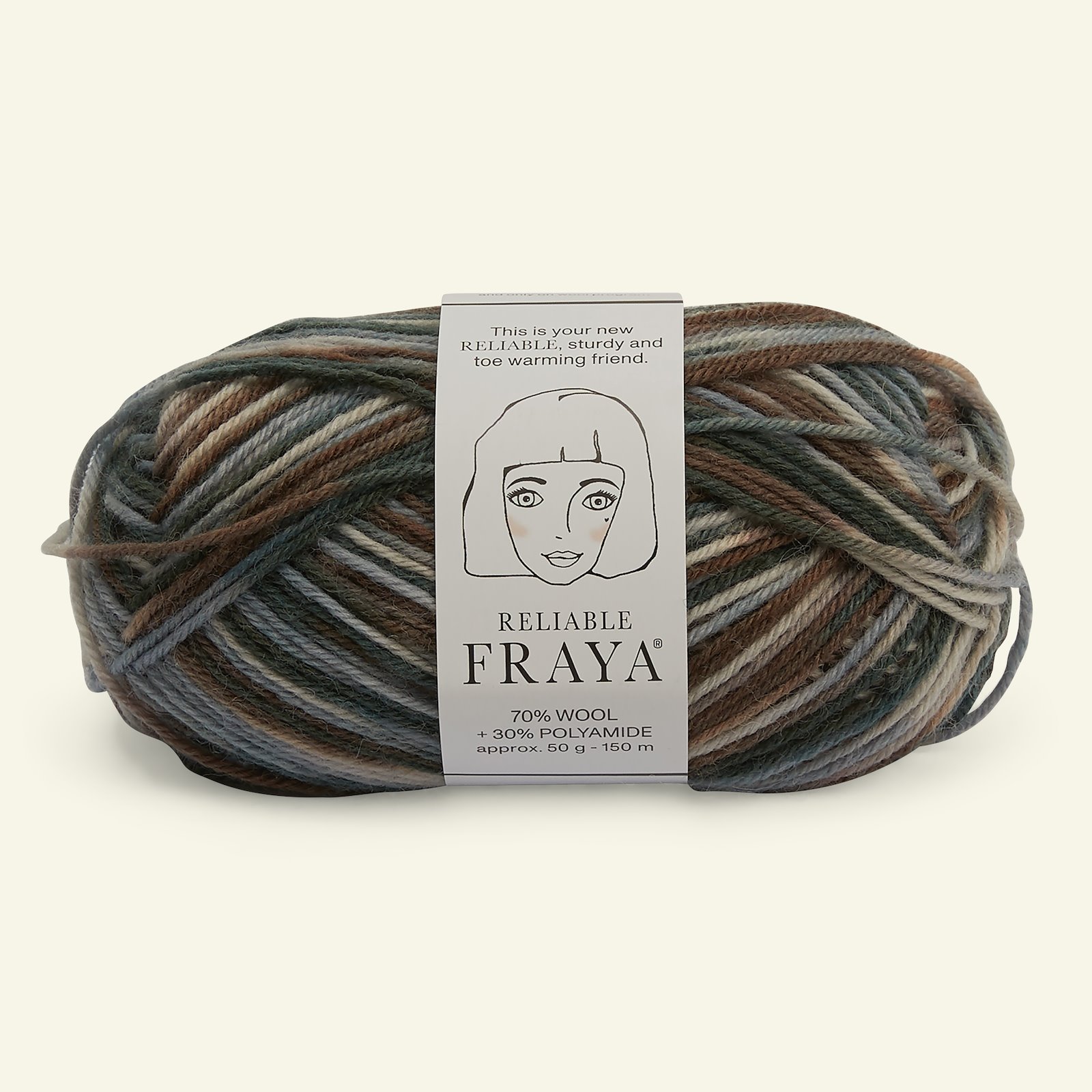 FRAYA, wool yarn "Reliable", grey/brown mix col. 90001199_pack