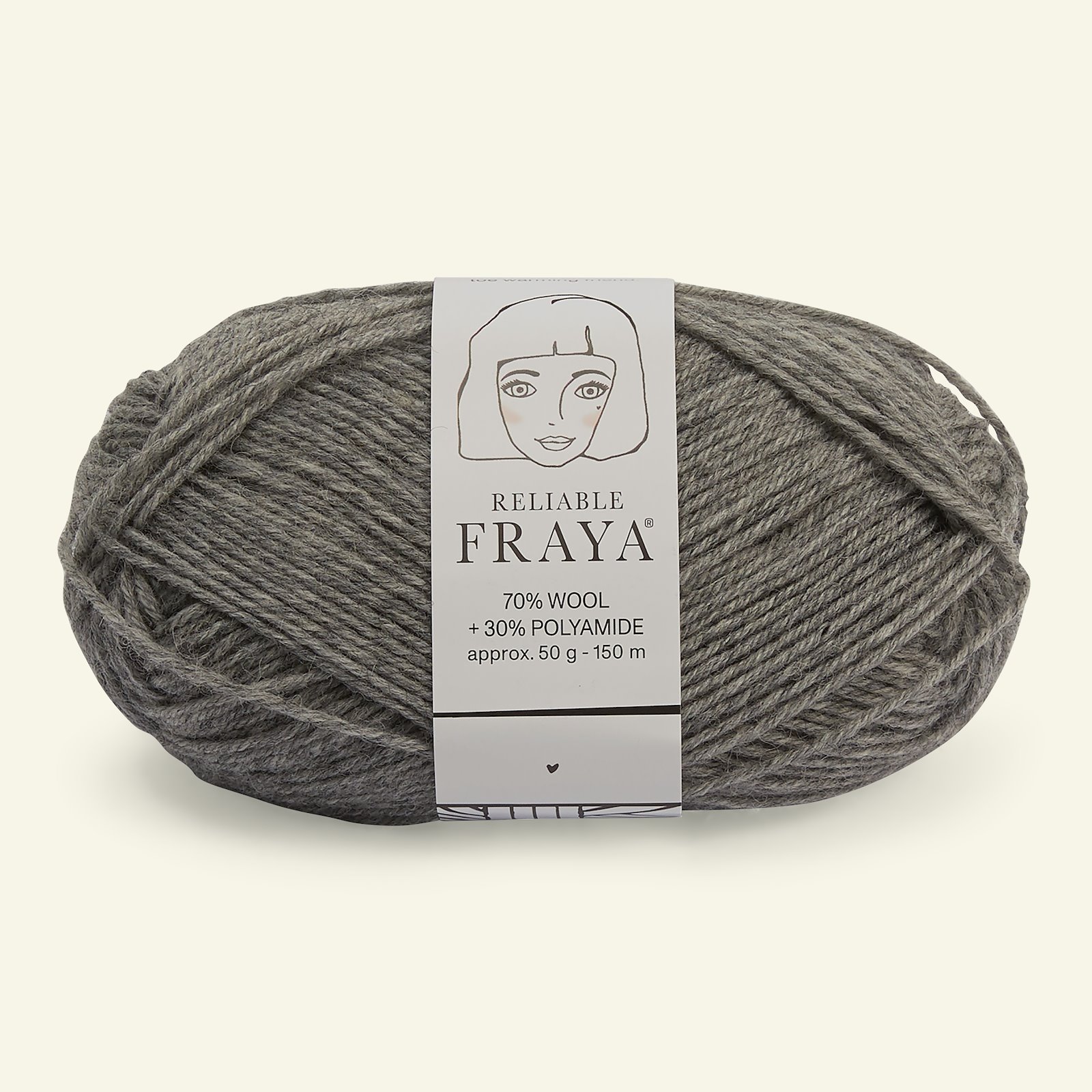 FRAYA, wool yarn "Reliable", light grey melange  90001189_pack