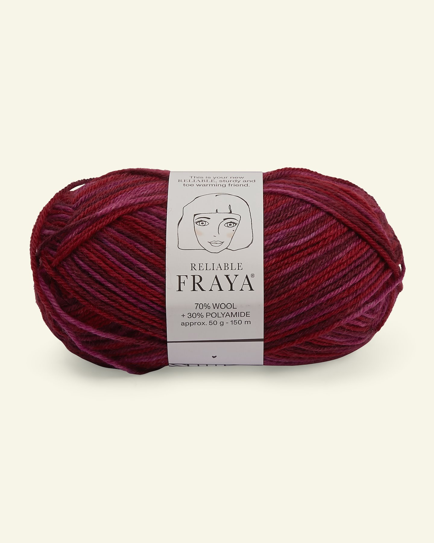FRAYA, wool yarn "Reliable", pink/red mix col. 90001193_pack