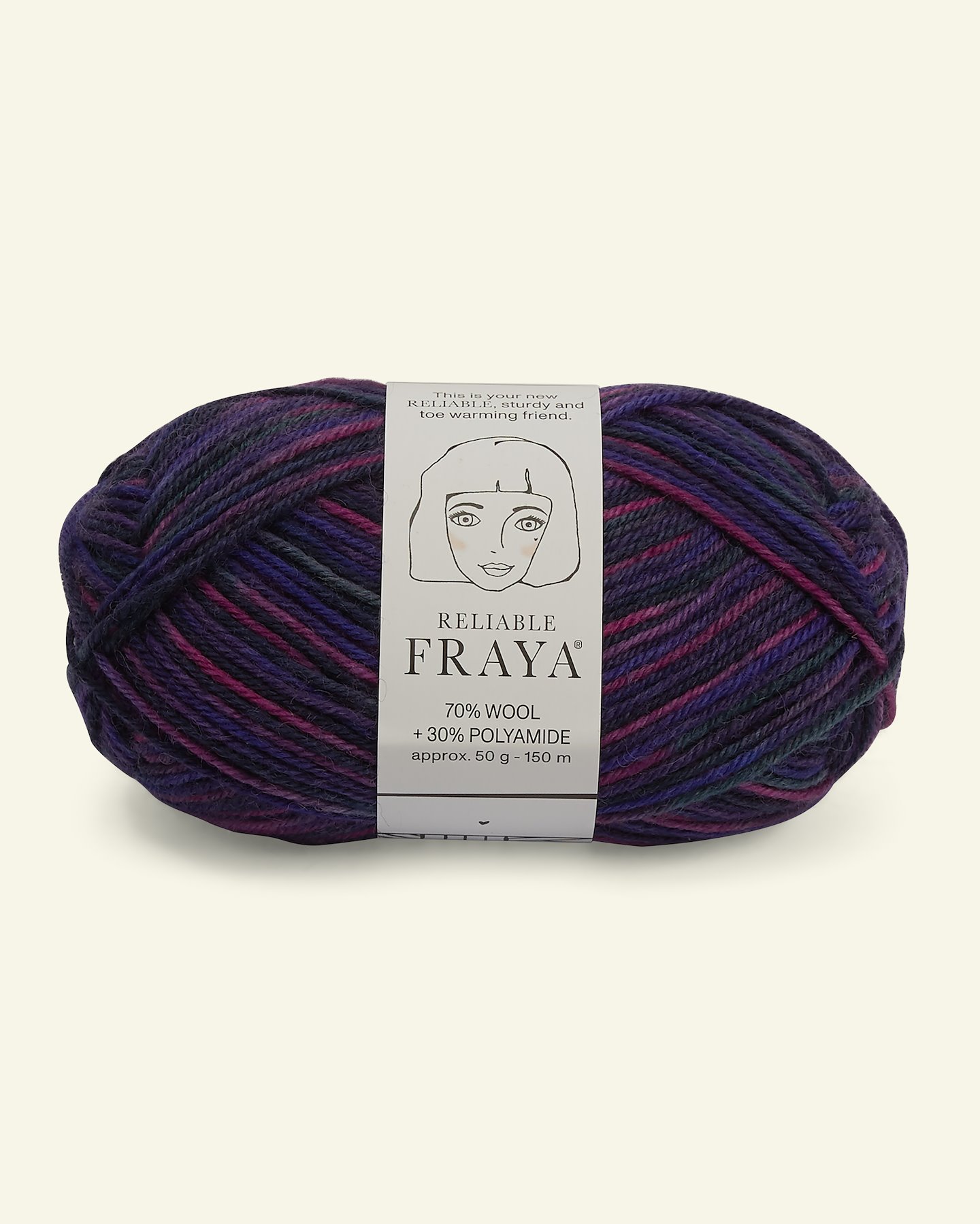 FRAYA, wool yarn "Reliable", purple/pink mix col. 90001194_pack