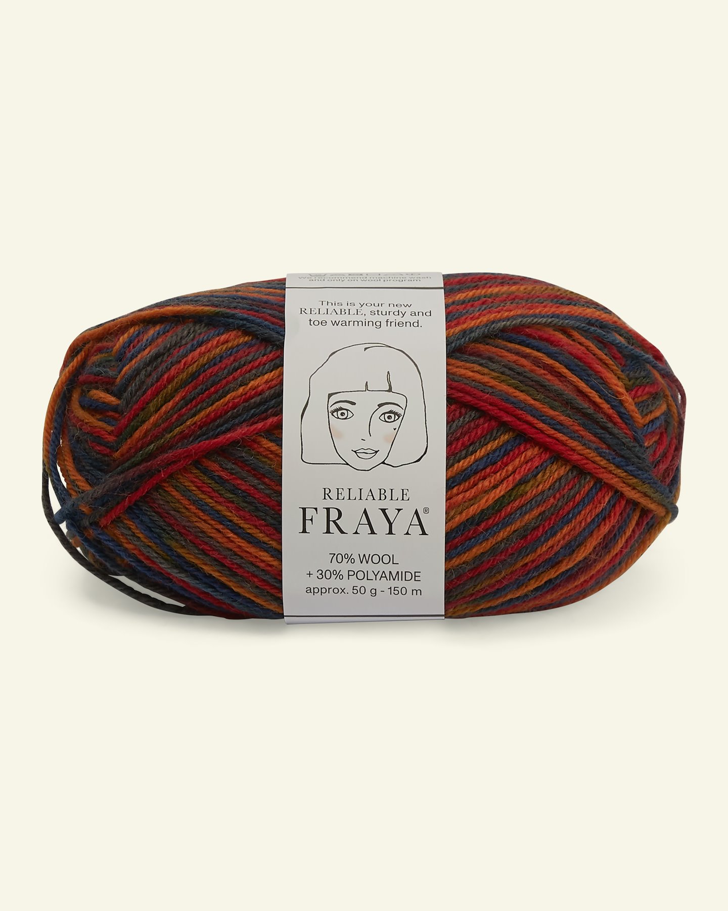 FRAYA, wool yarn "Reliable", red/petrol mix col. 90001200_pack