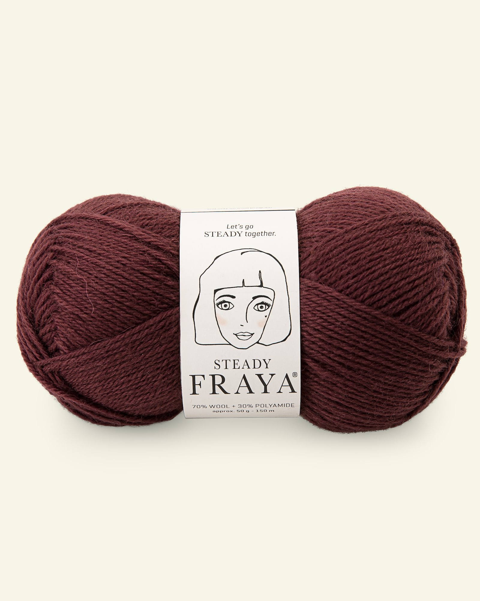 FRAYA,wool yarn "Steady", dark bordeaux 90000143_pack