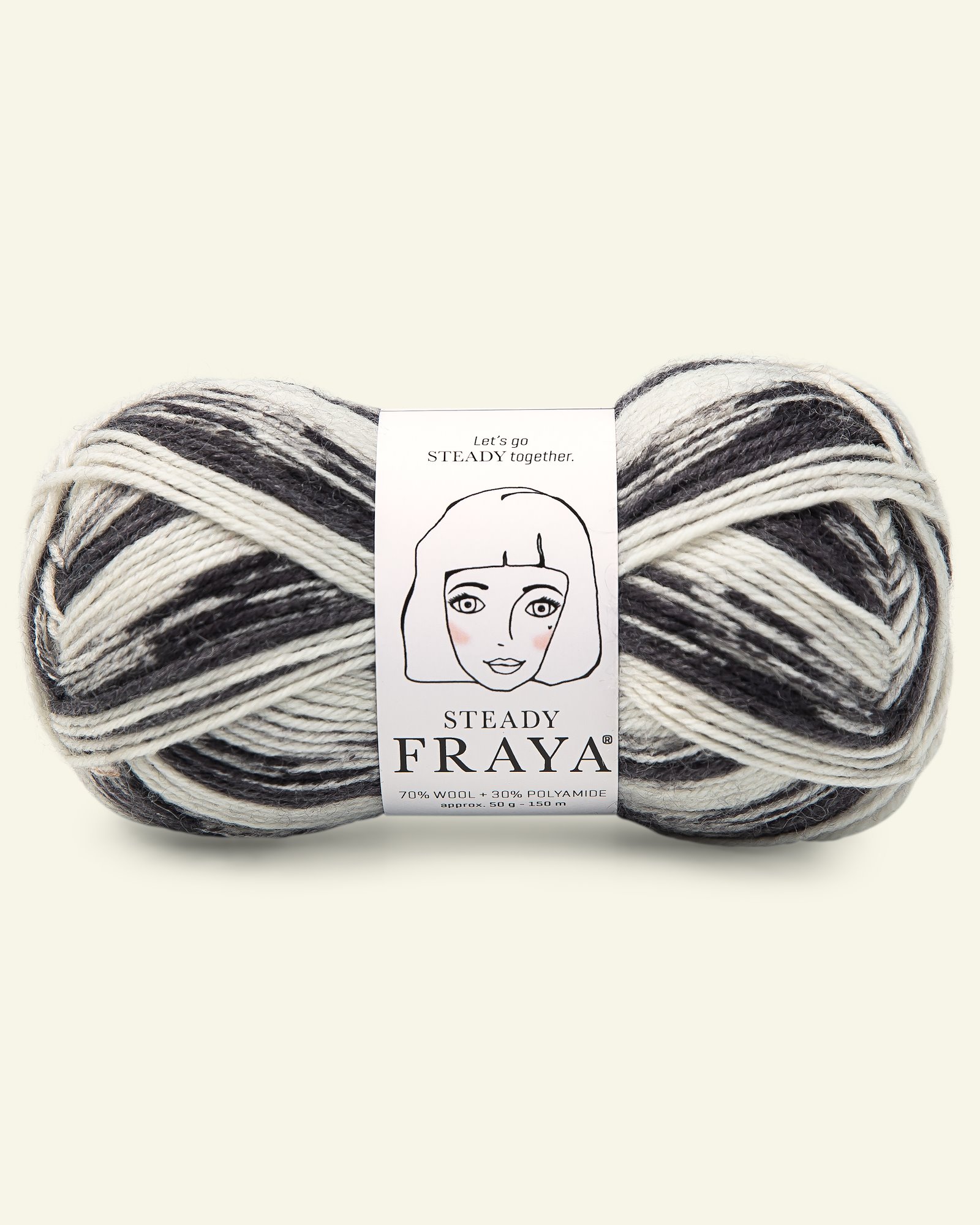 FRAYA,wool yarn "Steady", dark grey mix 90053295_pack