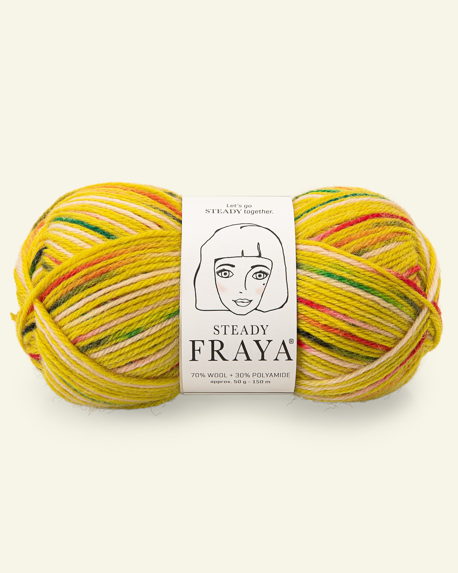 FRAYA,wool yarn "Steady", yellow mix 90000148_pack