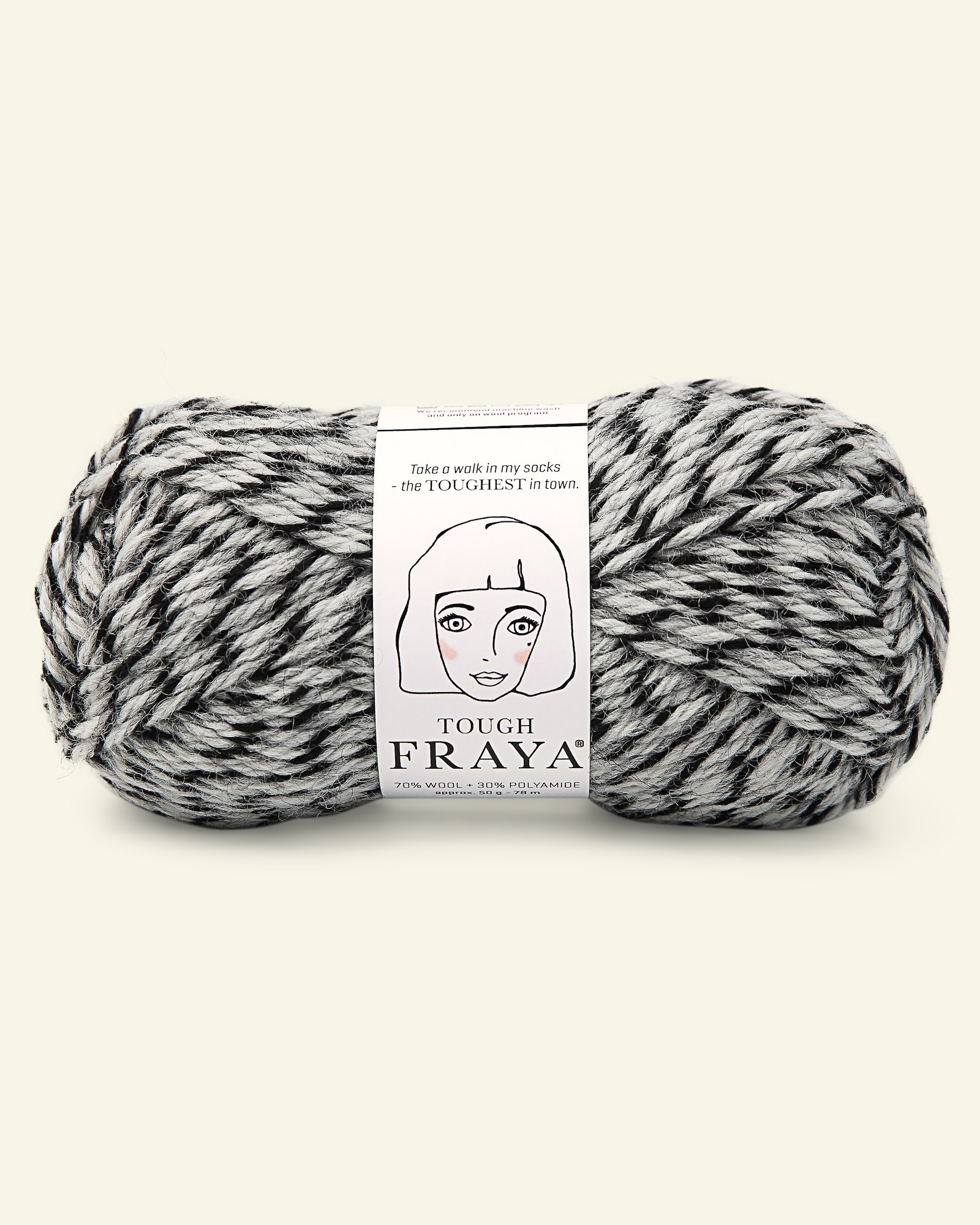 FRAYA, wool yarn "Tough", dark grey melange 90043042_pack
