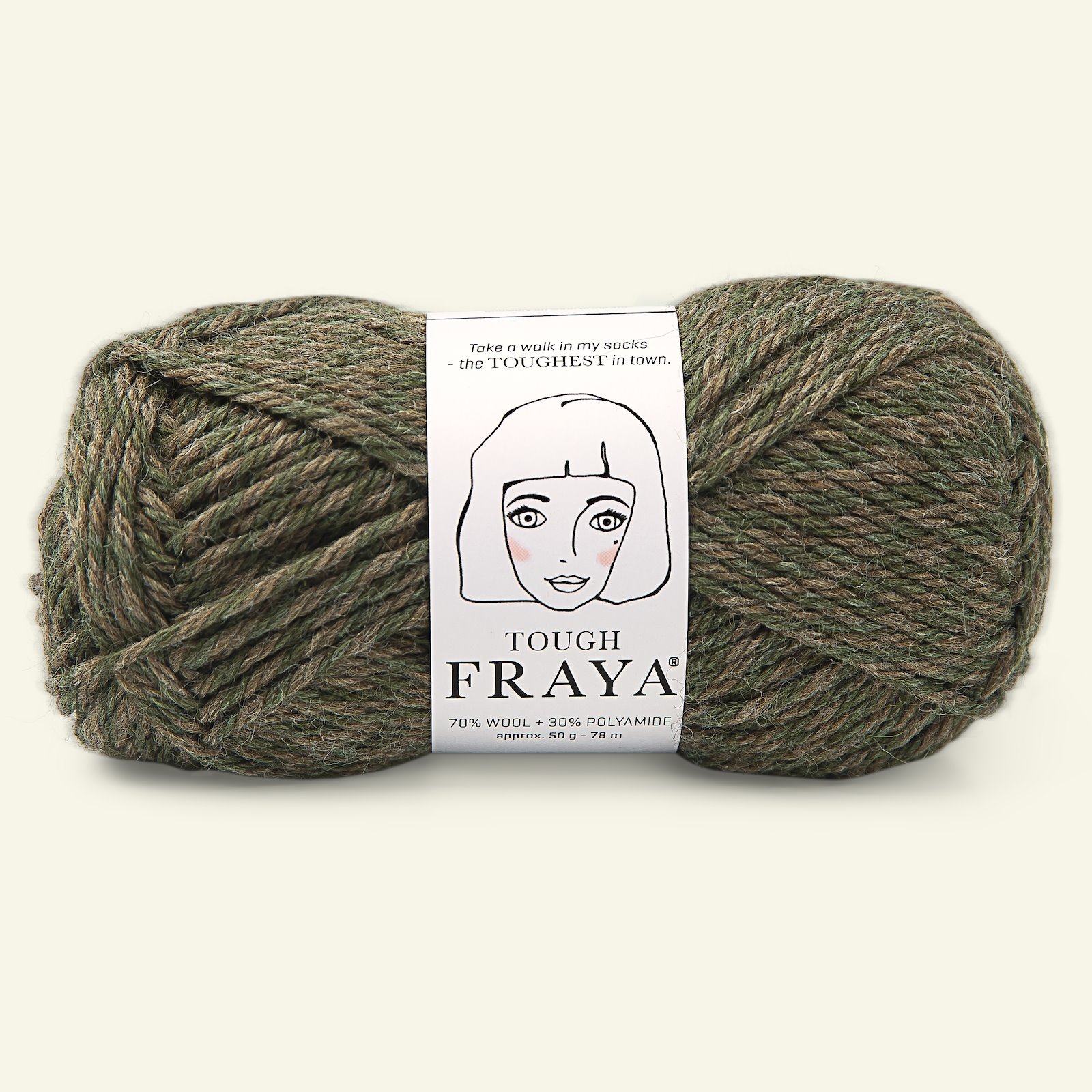 FRAYA, wool yarn "Tough", hunting green melange 90043033_pack