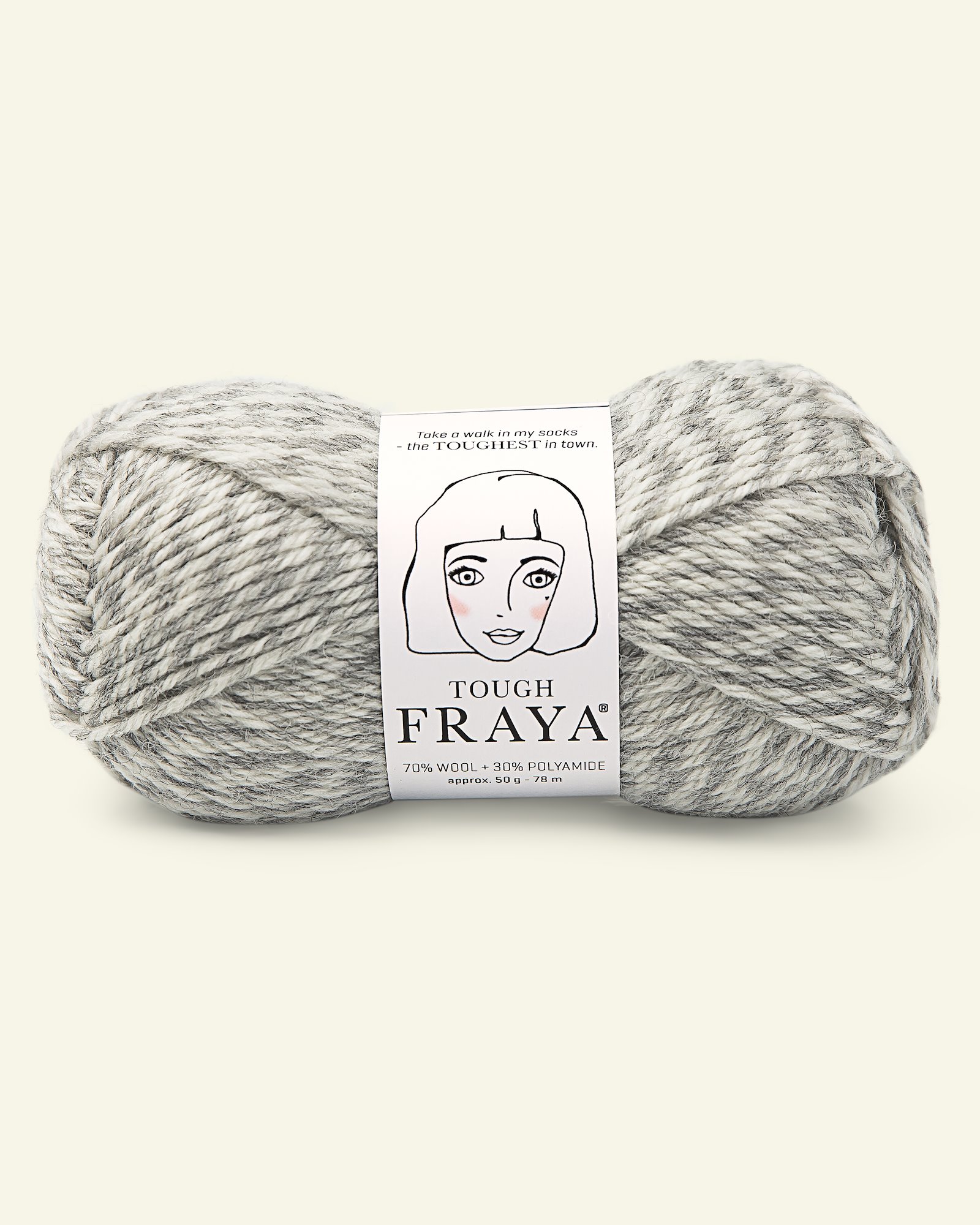 FRAYA, wool yarn "Tough", light grey melange 90043041_pack