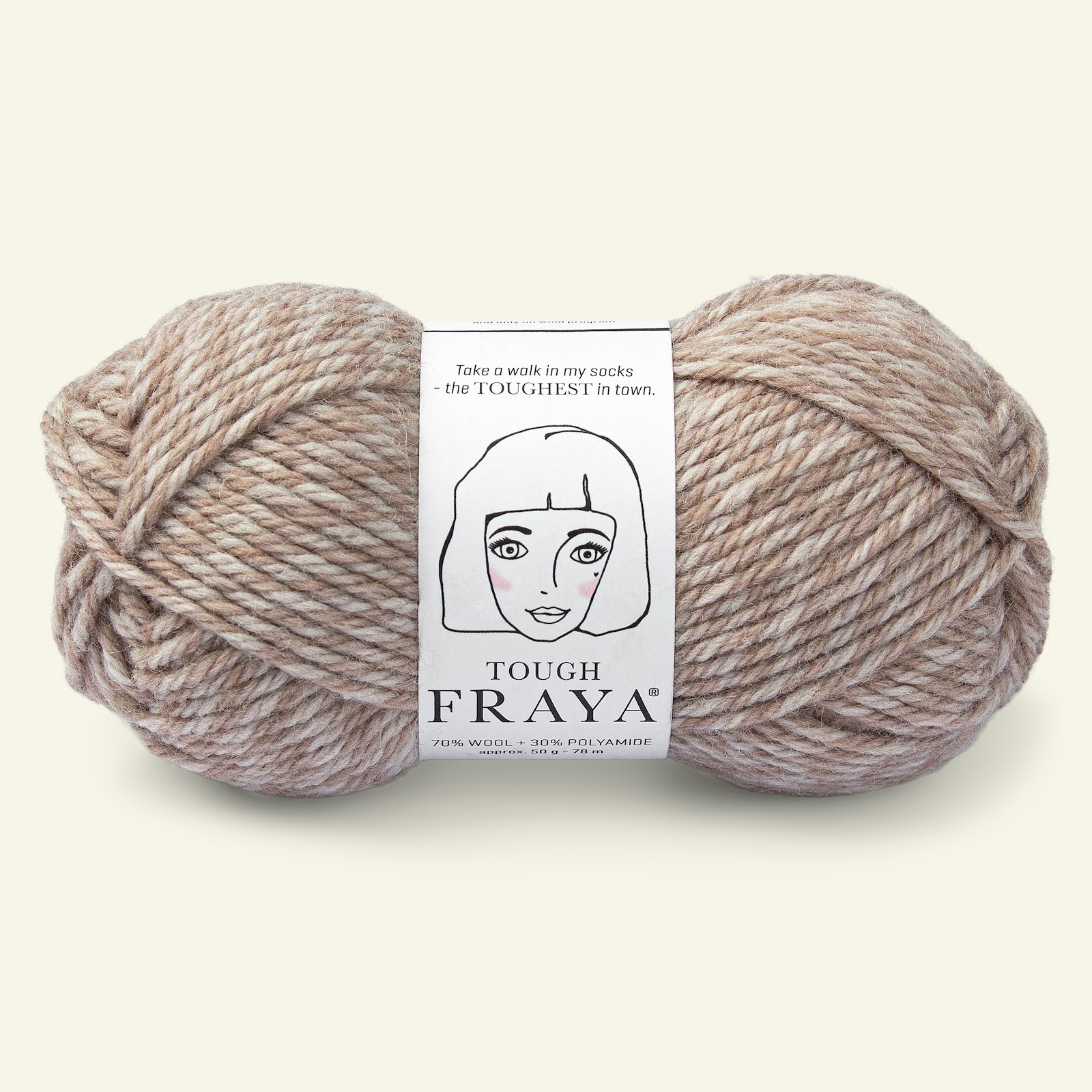 FRAYA, wool yarn "Tough", sand melange 90000137_pack