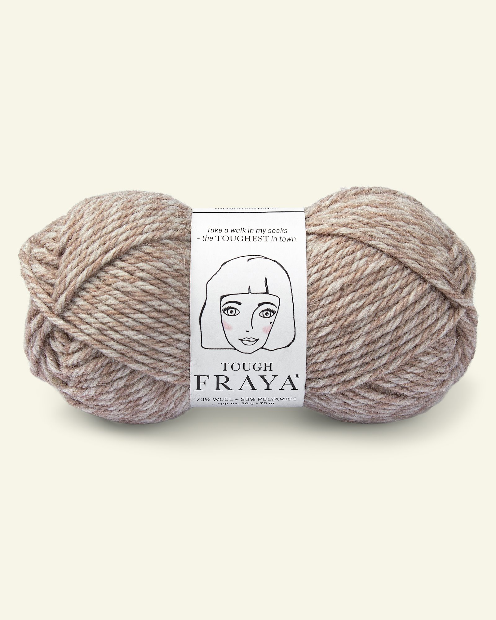 FRAYA, wool yarn "Tough", sand melange 90000137_pack