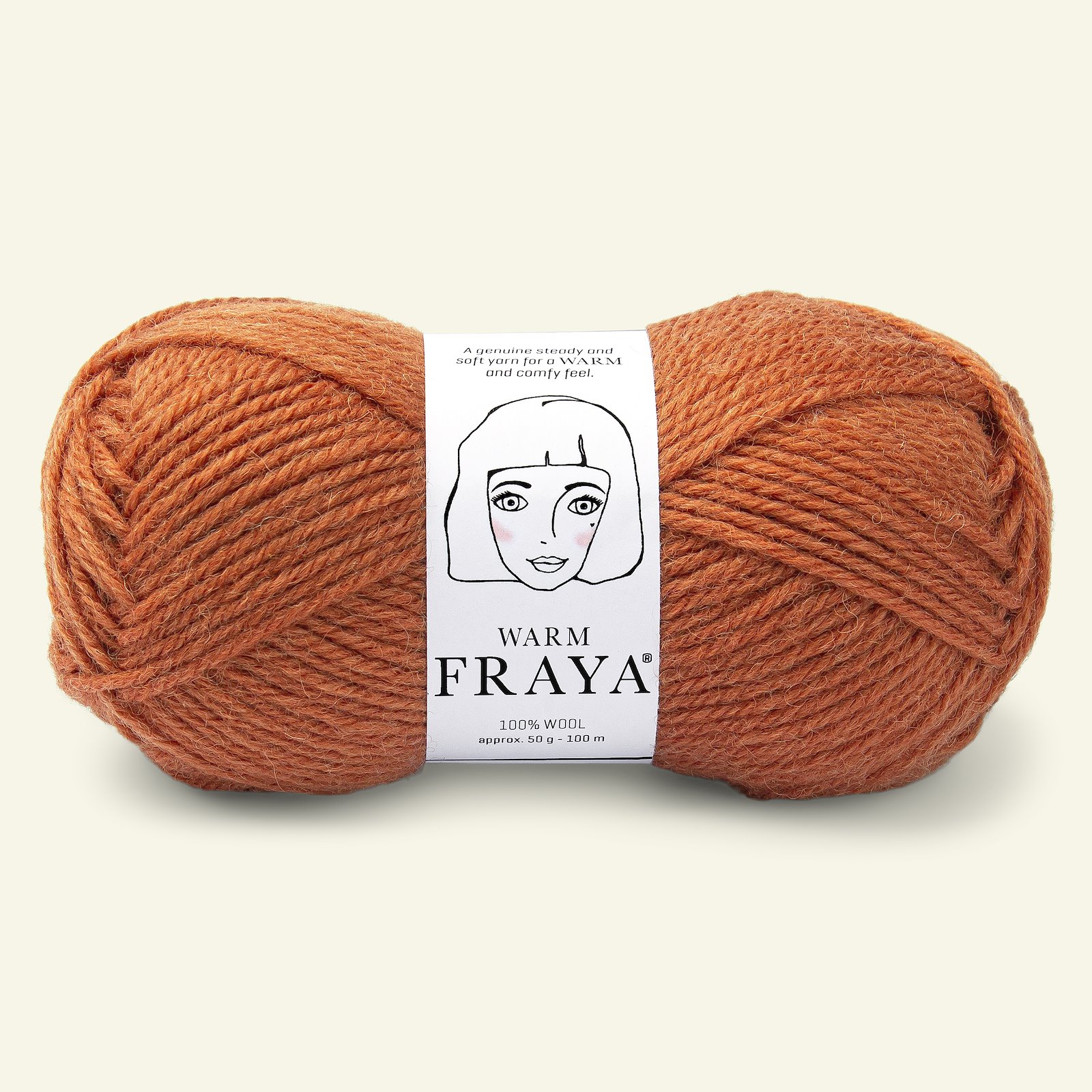 FRAYA, wool  yarn "Warm", dark caramel 90000130_pack