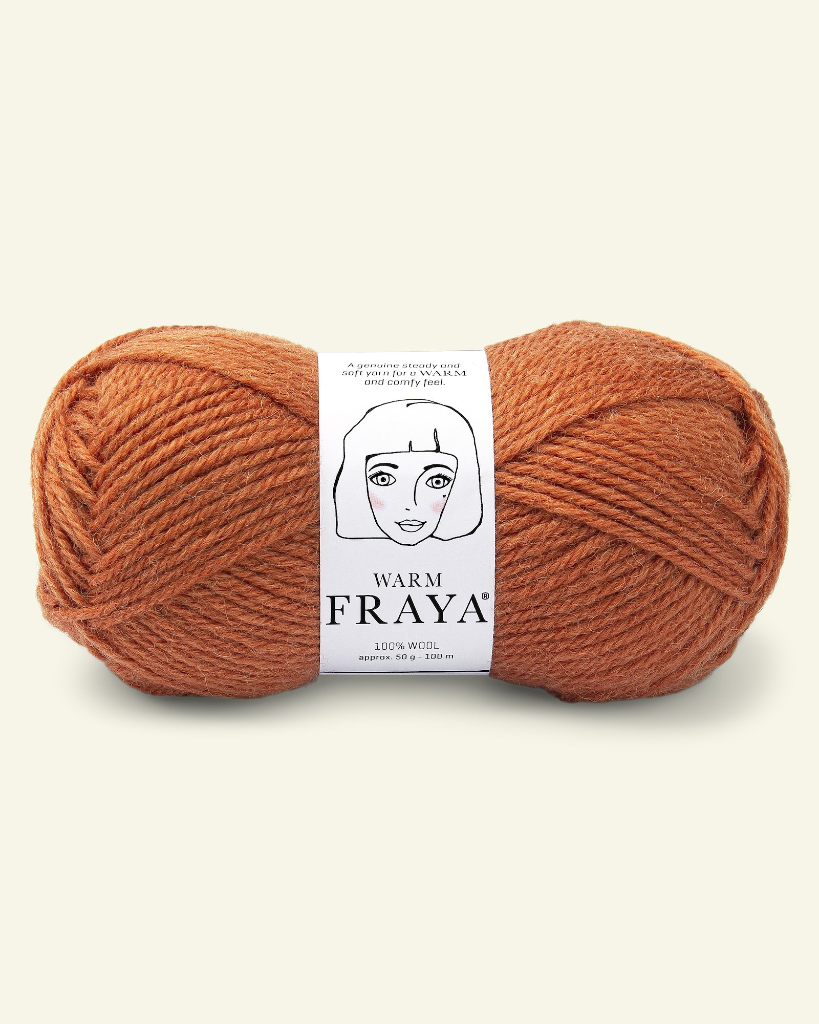 FRAYA, wool  yarn "Warm", dark caramel 90000130_pack