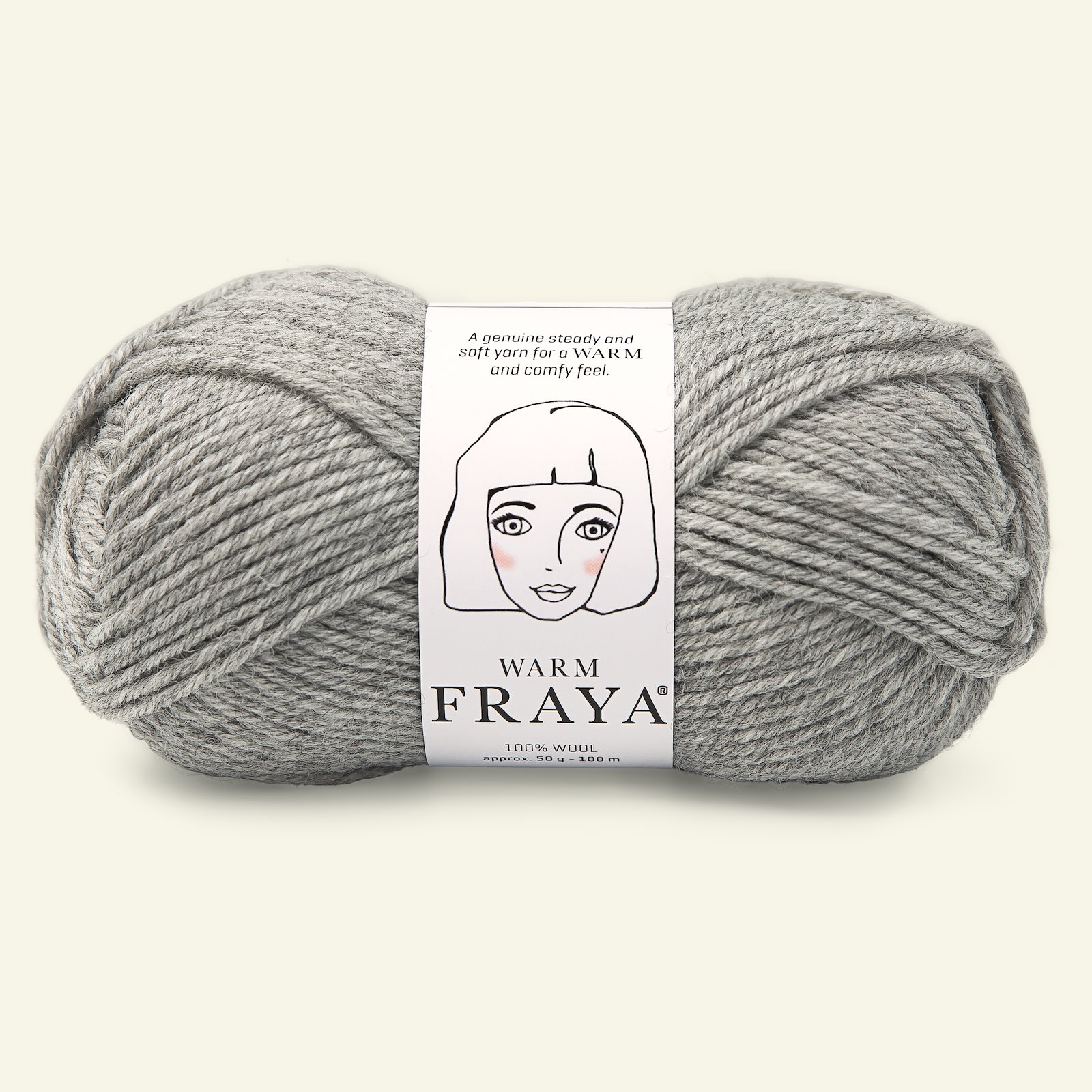 FRAYA, wool  yarn "Warm", light grey melange 90051040_pack