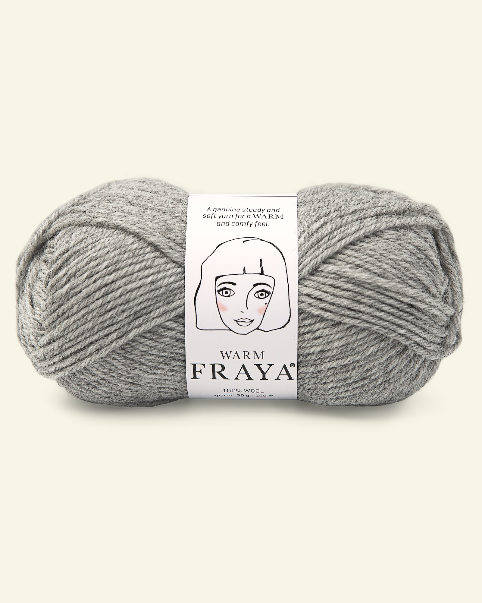 FRAYA, wool  yarn "Warm", light grey melange 90051040_pack