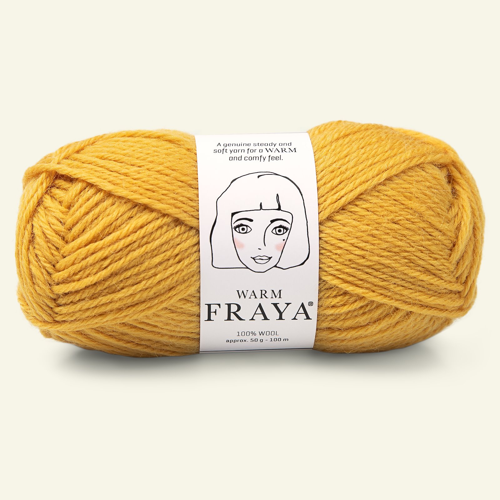 FRAYA, wool  yarn "Warm", mustard yellow 90051035_pack