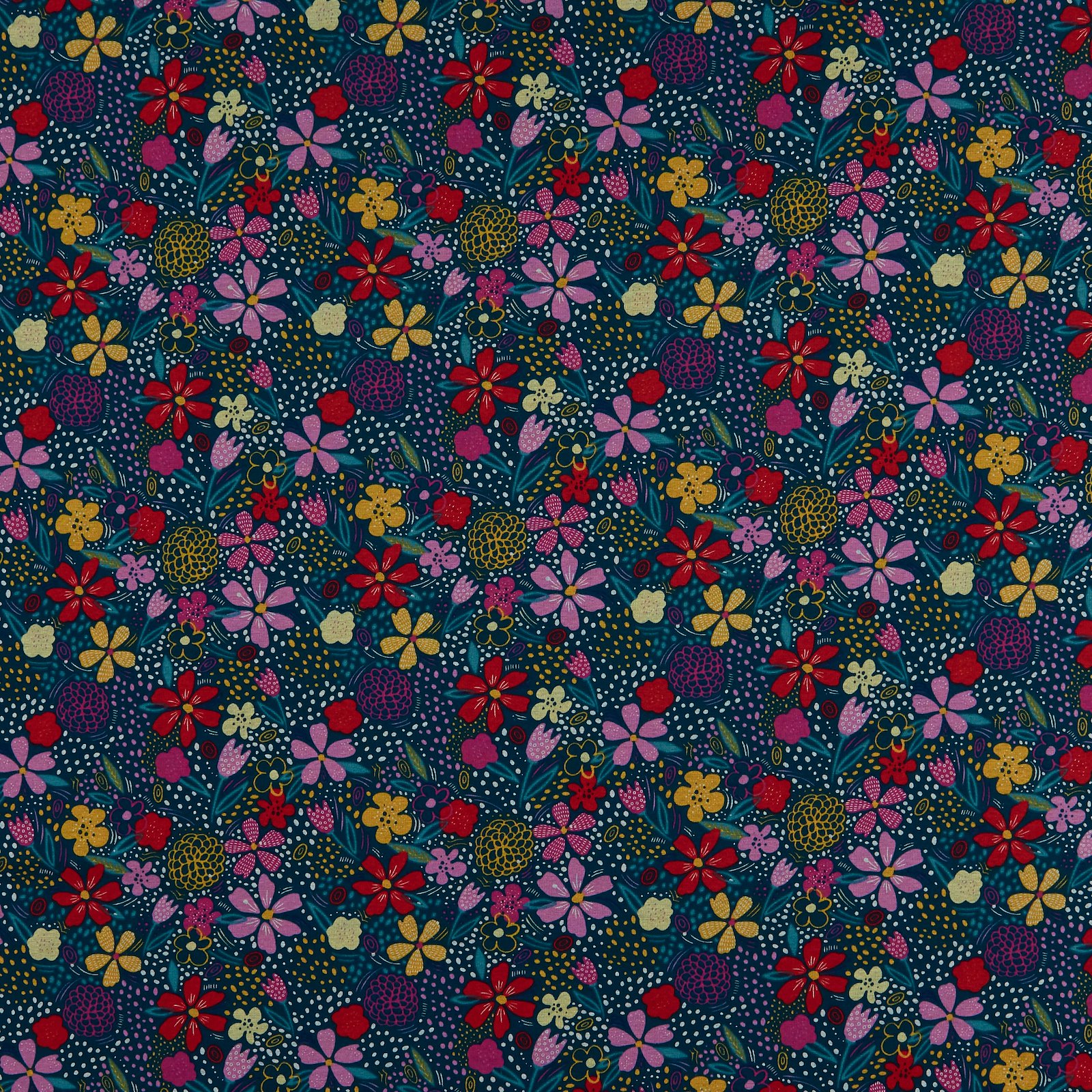 French terry fleece blue with flowers 211982_pack_sp
