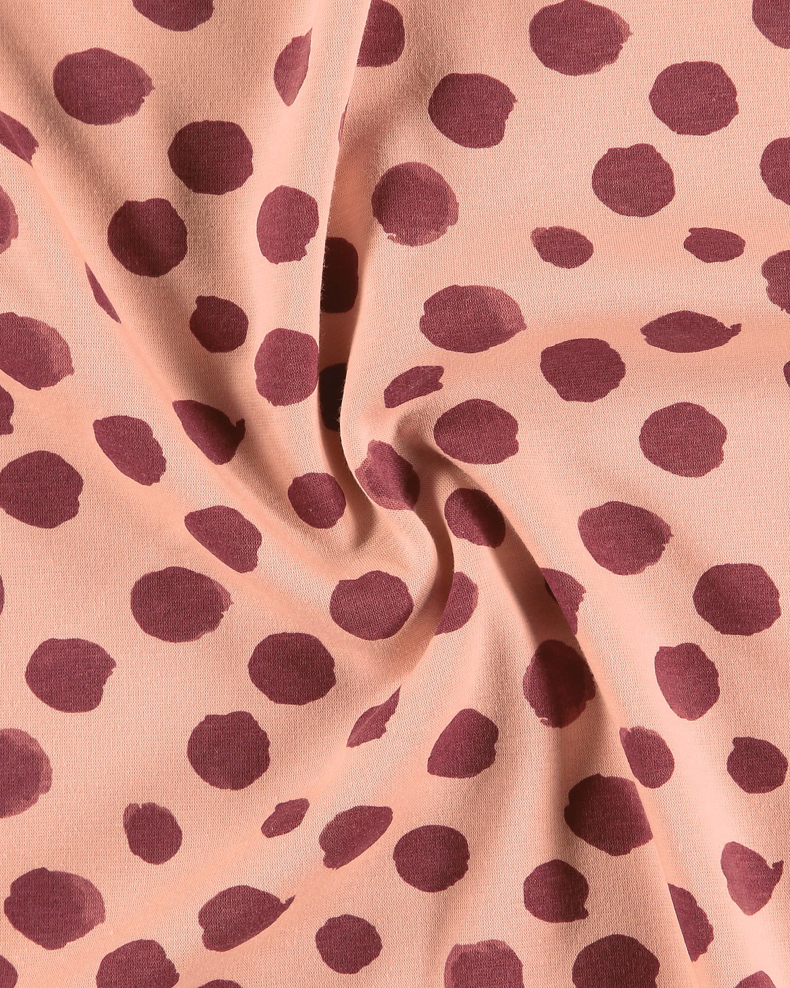 French terry fleece rose with big dot 211860_pack