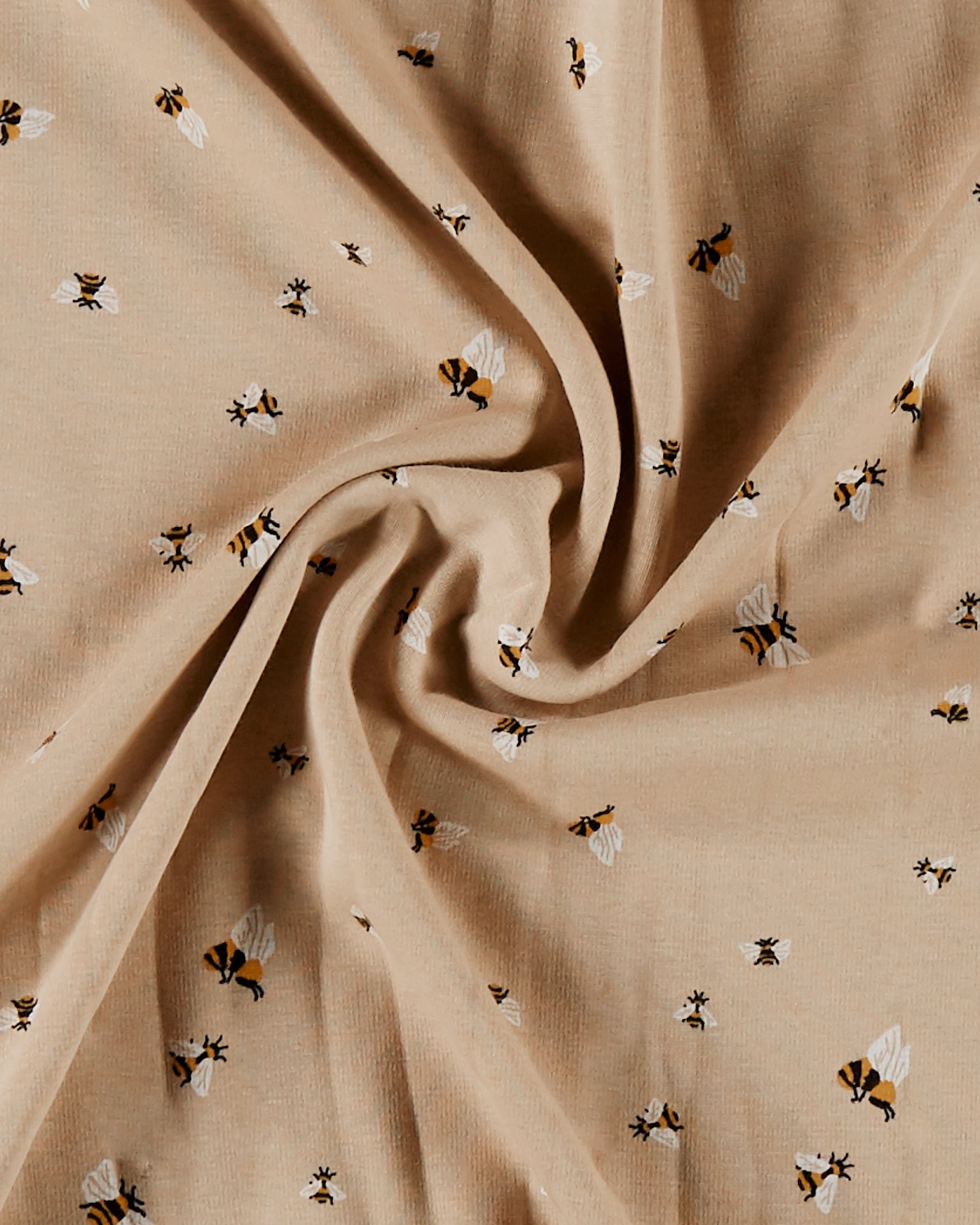 French terry fleece sand with bees 211946_pack