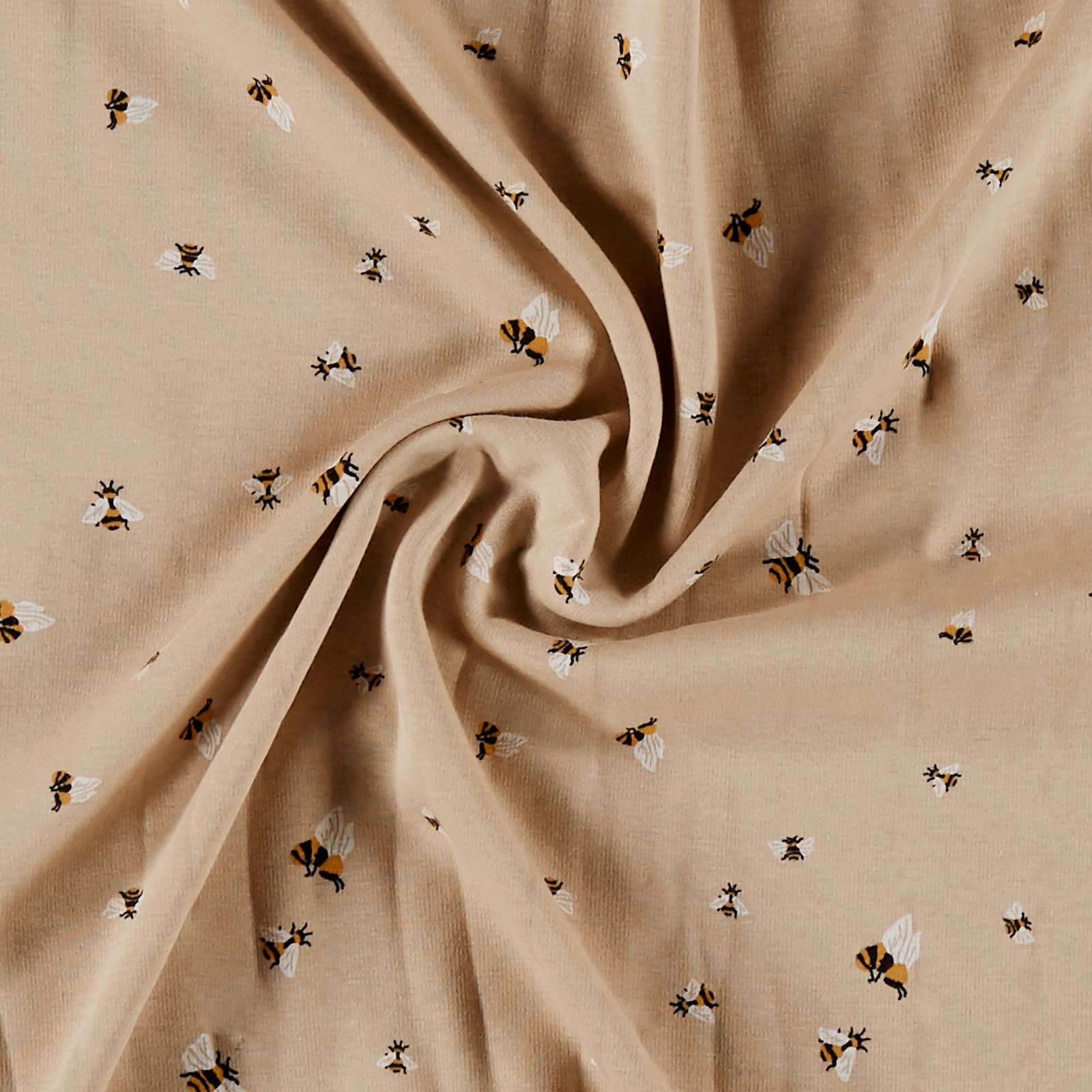 French terry fleece sand with bees 211946_pack