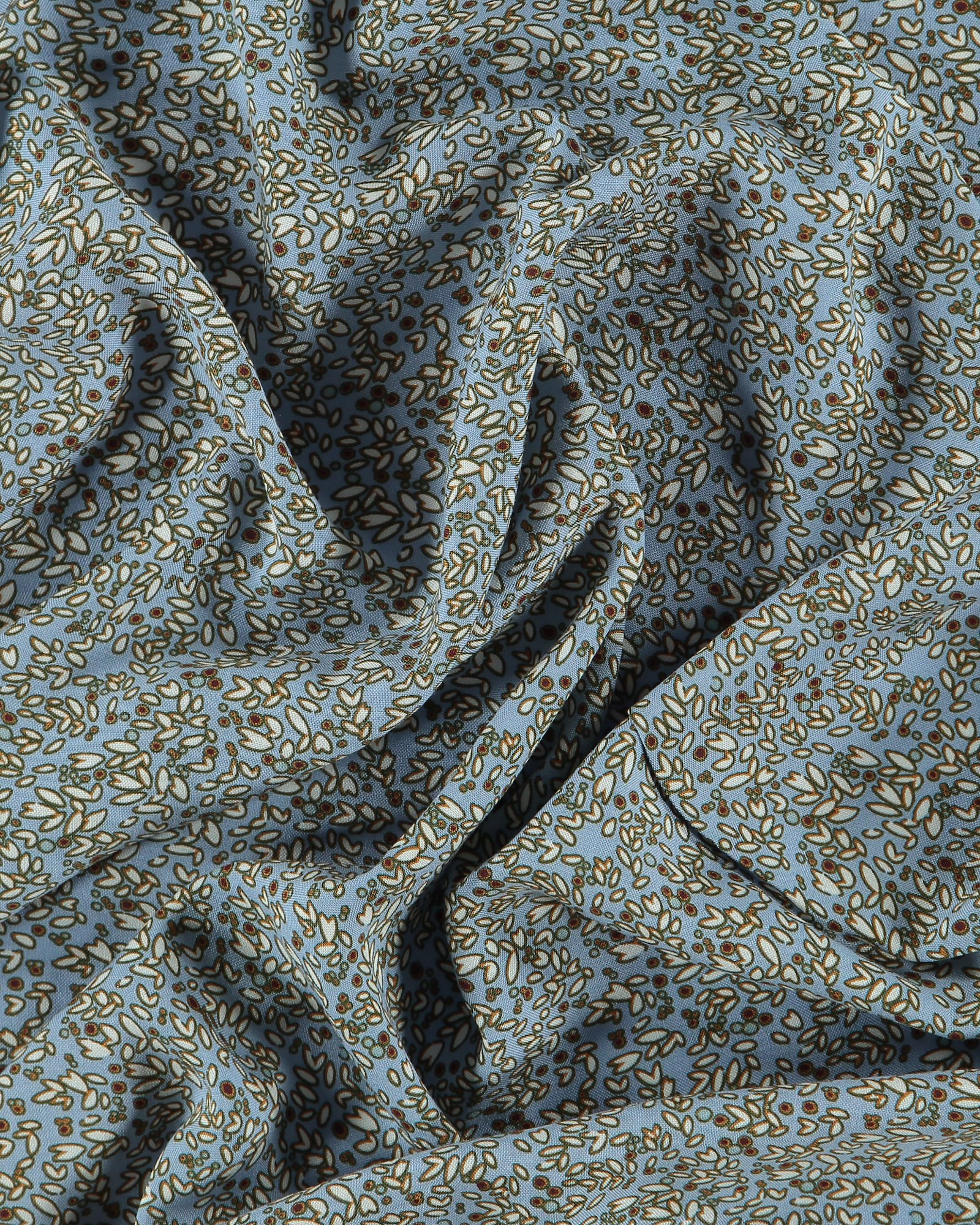 Gewebte Viskose Pastellblau mit Blättern 710654_pack
